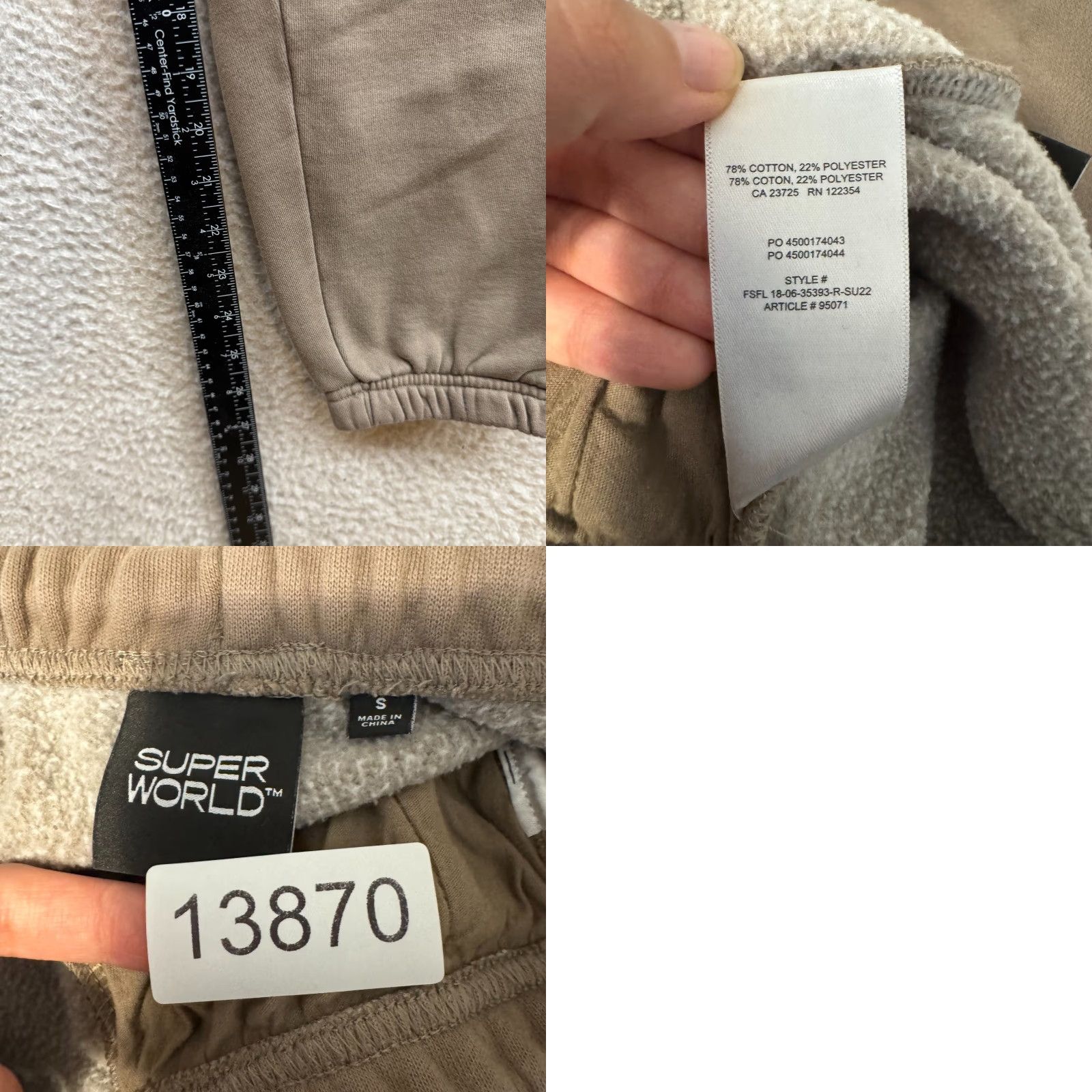 Aritzia Aritzia Super World Jogger Sweatpants Small Desert Tan Grey Elastic Waistband Size 28" / US 6 / IT 42 - 8 Thumbnail