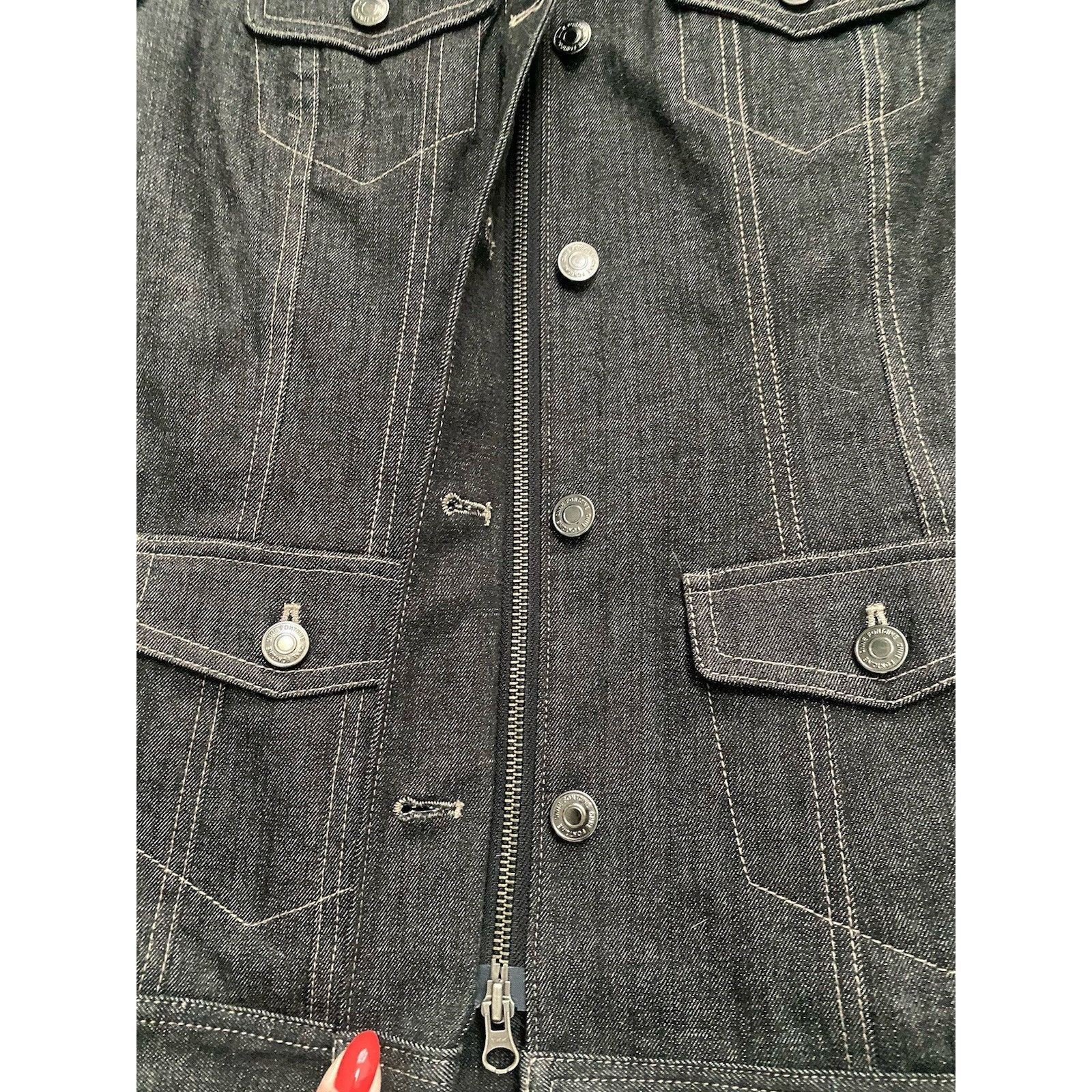 ANNE FONTAINE Anne Fontaine Blk Denim jacket with fur collar vintage Size S / US 4 / IT 40 - 13 Thumbnail