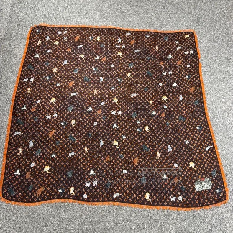 Louis Vuitton Louis Vuitton Cat presbyopic wool scarf Size ONE SIZE - 1 Thumbnail
