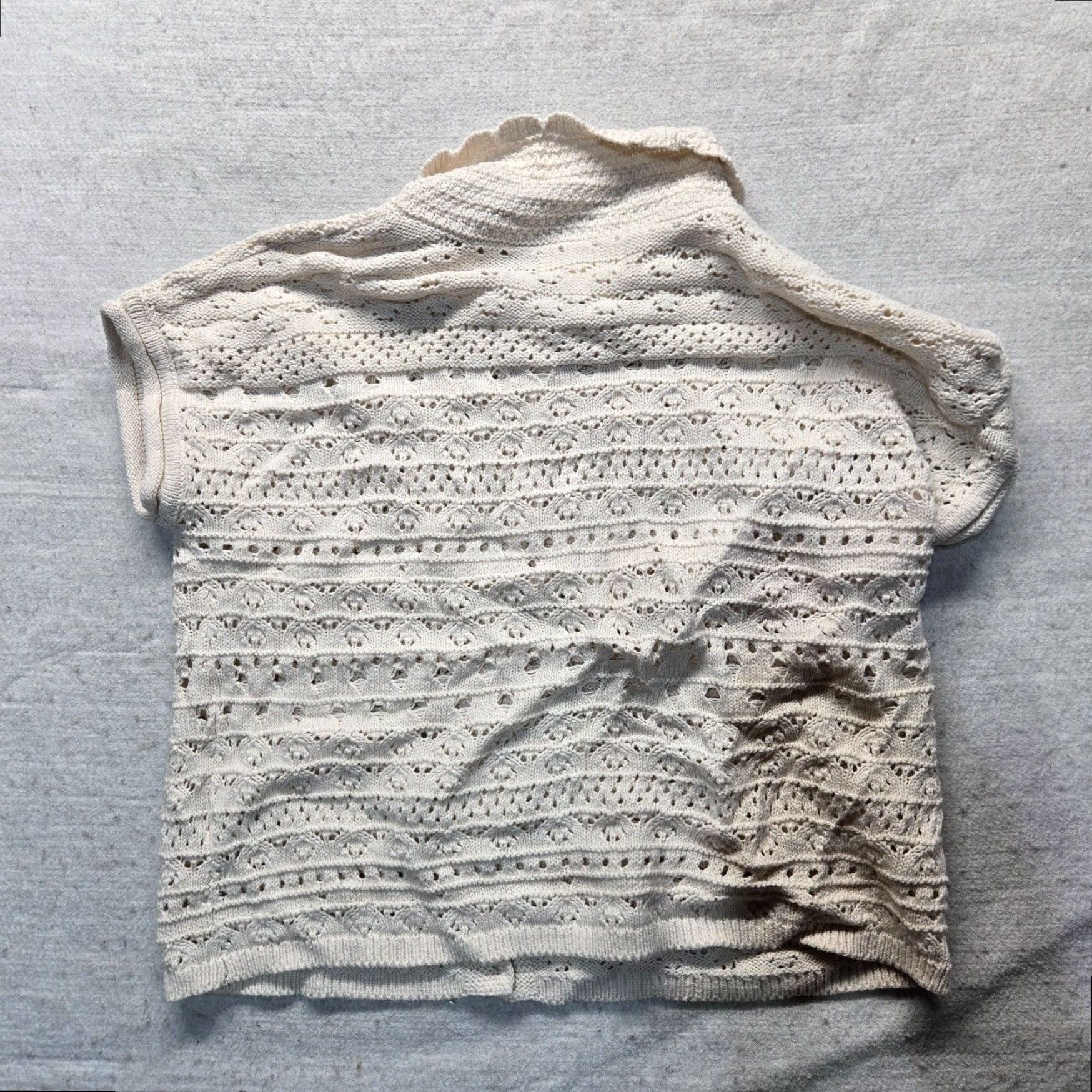 Jessica Simpson Jessica Simpson Cable Knit Sweater Vest Women's Small Ivory Size S / US 4 / IT 40 - 6 Thumbnail