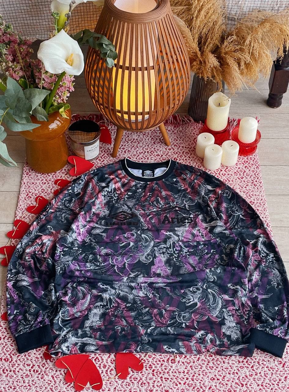 Aries Aries x Umbro Long Sleeve Shirt – Lion & Baroque Print – Size US L / EU 52-54 / 3 - 8 Thumbnail