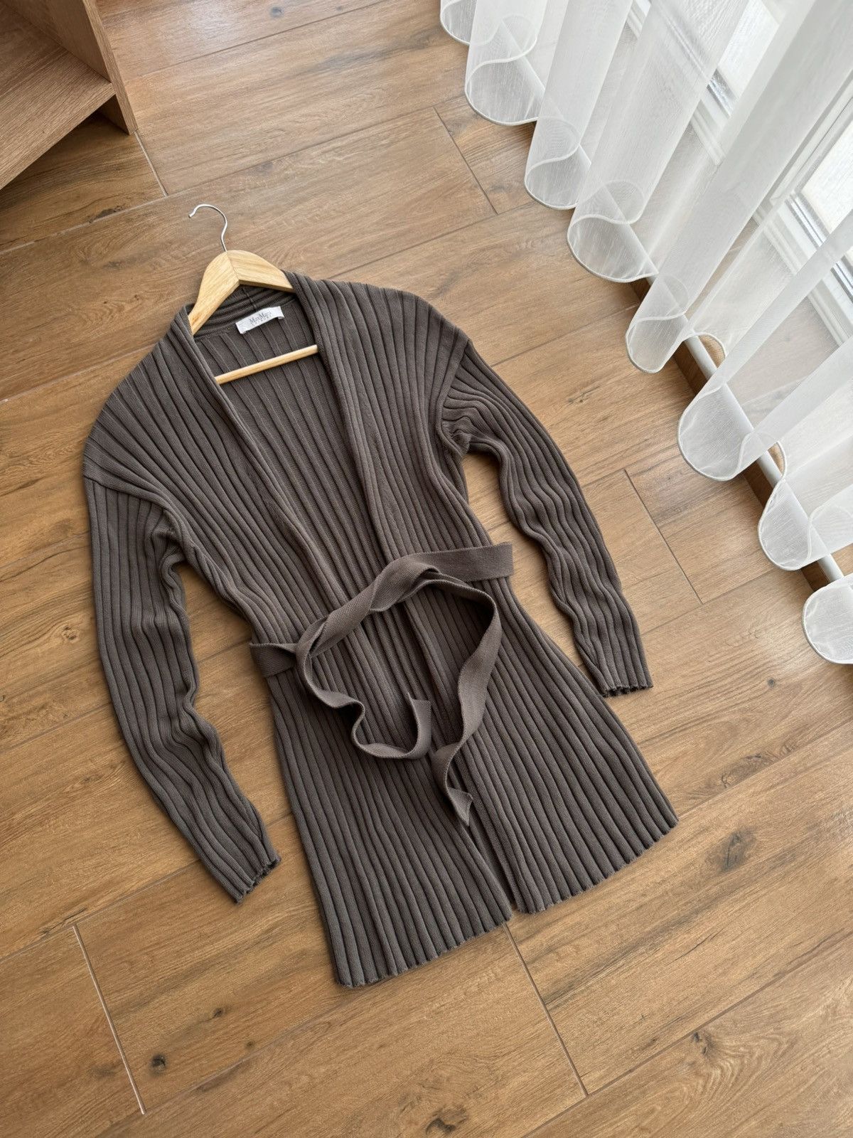Max Mara × Vintage Vintage Max Mara Brown Viterbo Ribbed Knit Cardigan Size M / US 6-8 / IT 42-44 - 3 Thumbnail