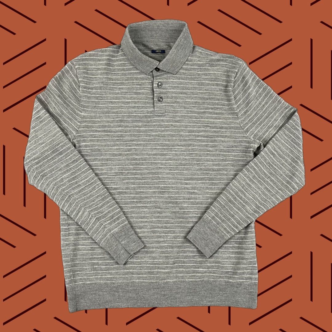 Ralph Lauren Polo Ralph Lauren Polo Sweater Mens S/M Gray Striped Wool Blend Collar Jumper Size US S / EU 44-46 / 1 - 1 Thumbnail