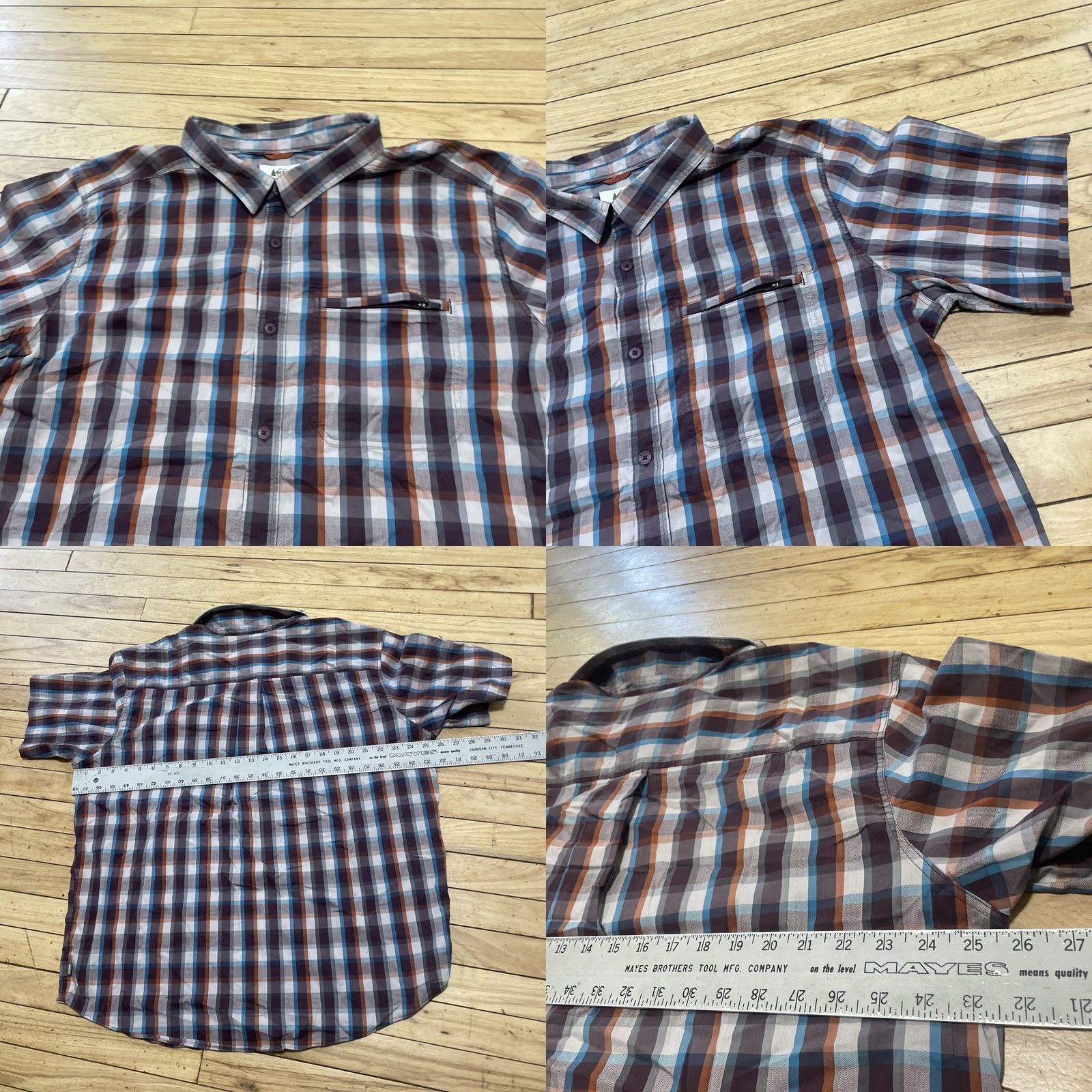 Vintage REI Co-op Shirt Men XL Purple Orange Plaid Short Sleeve Button-Up Outdoors Camp Size US XL / EU 56 / 4 - 8 Thumbnail