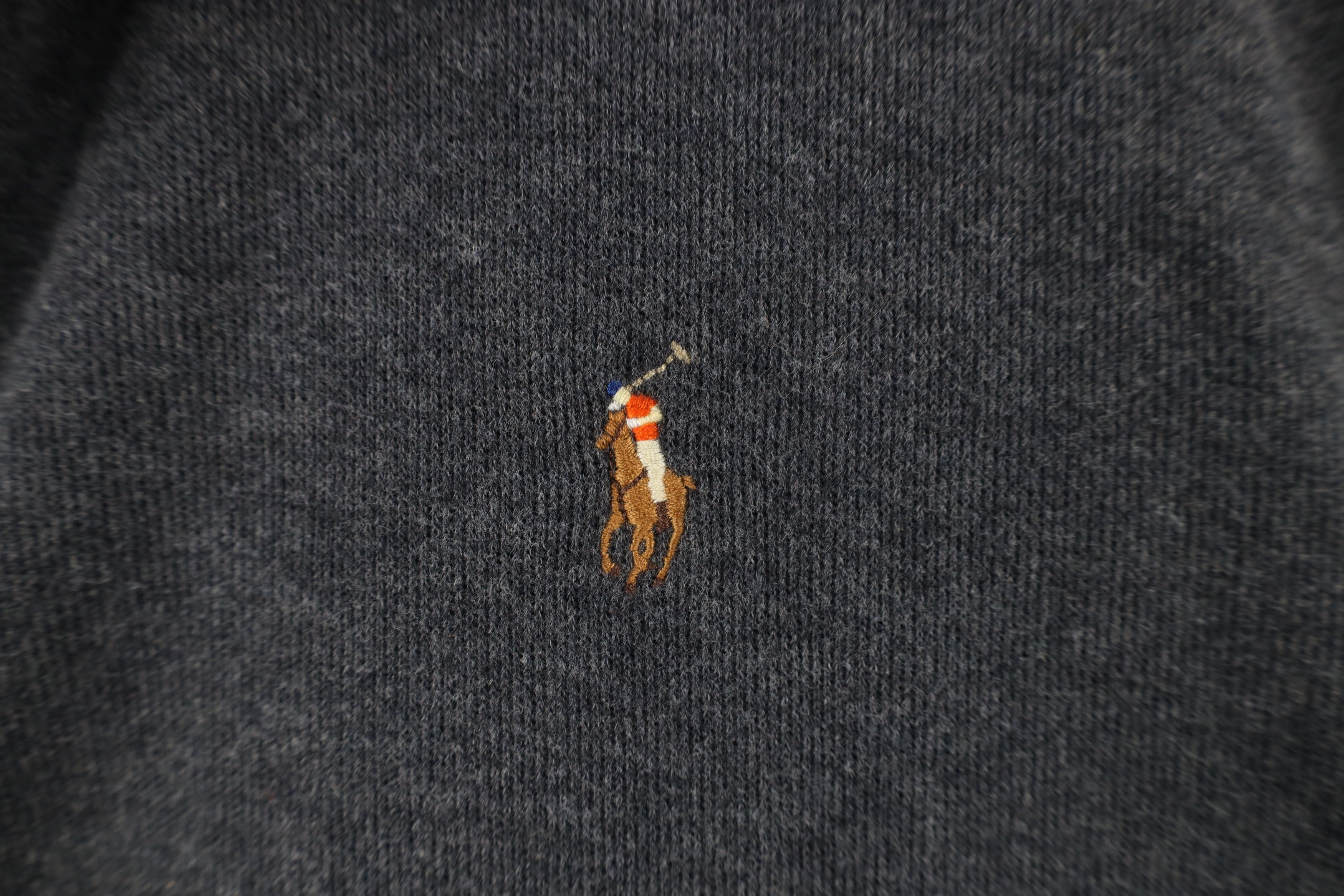 Ralph Lauren × Vintage Vintage Ralph Lauren Ribbed Knit Half Zip Sweater Gray Size US M / EU 48-50 / 2 - 4 Thumbnail