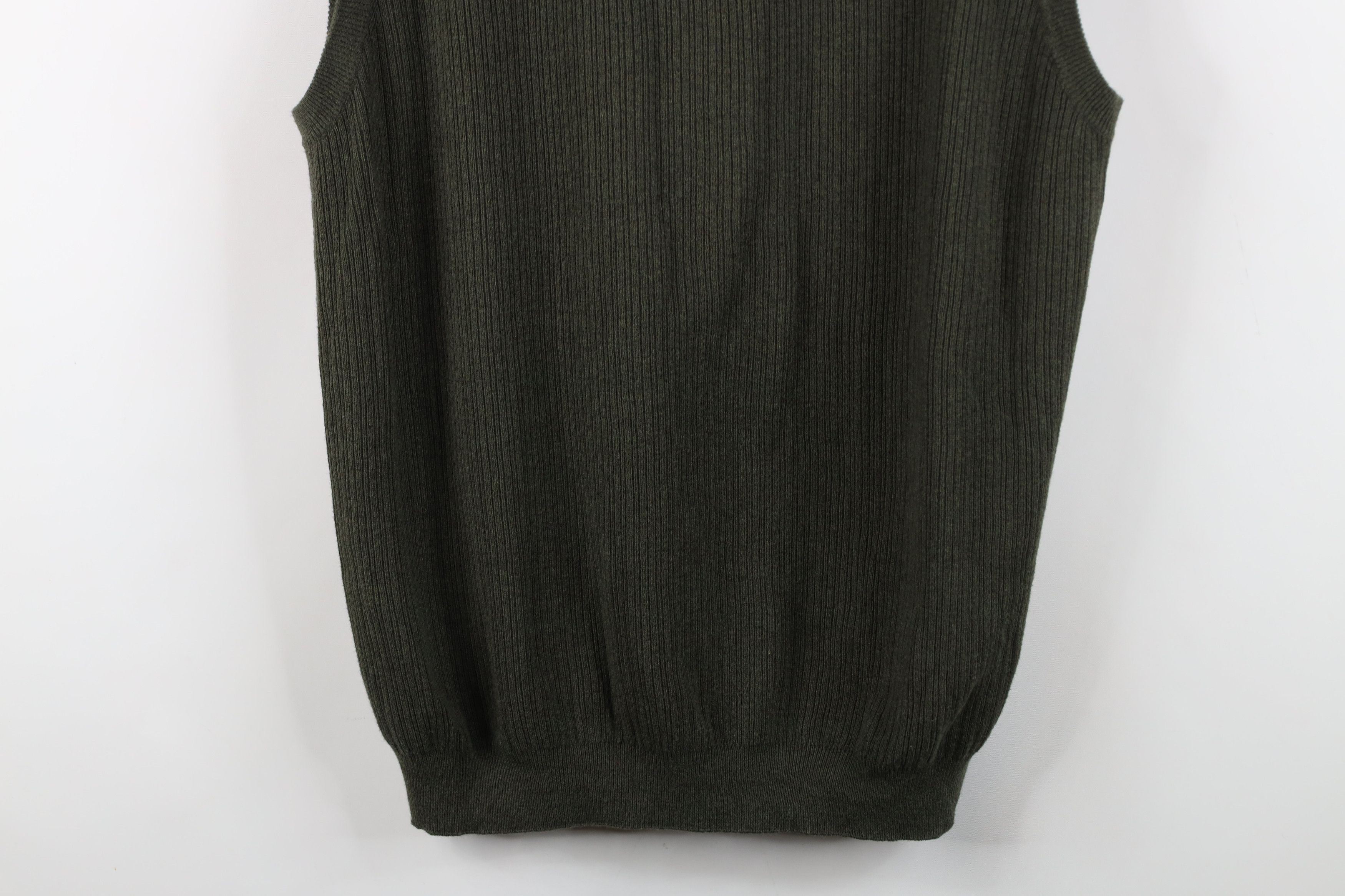 Vintage Vintage 90s Streetwear Ribbed Knit Sweater Vest Green Japan Size US M / EU 48-50 / 2 - 3 Thumbnail
