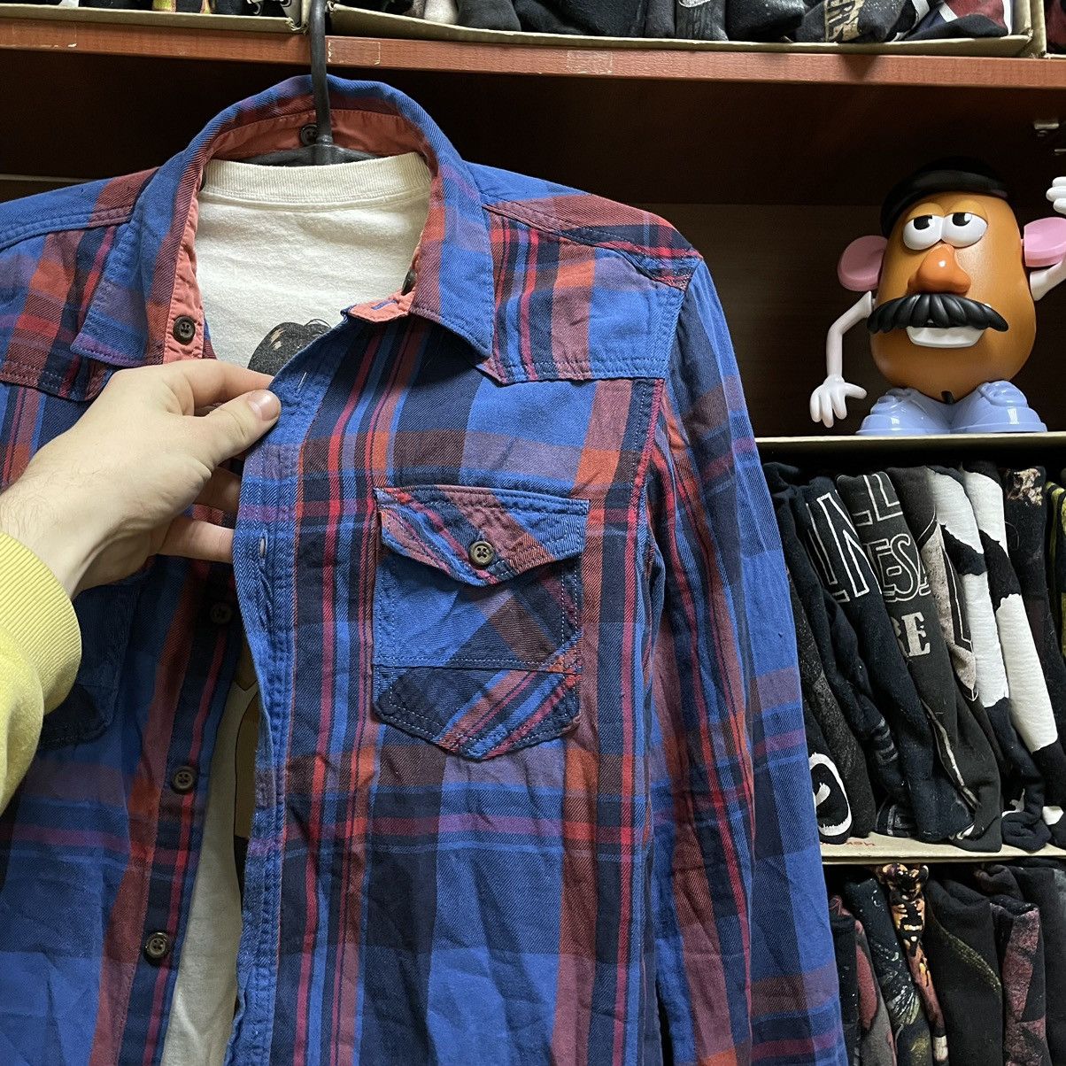 Vintage Vintage 90s Plaid Chore Shirt Grunge Streetwear Cropped S Size US S / EU 44-46 / 1 - 4 Thumbnail
