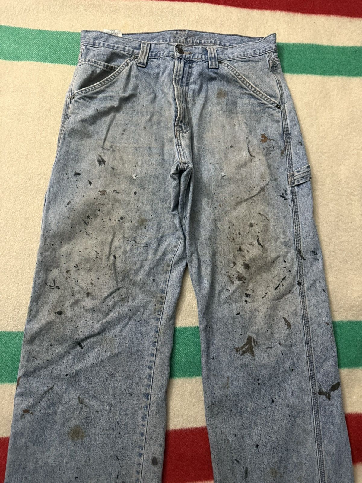Levi's Levi’s Painter Paint Splatter Helmut Lang Style Mud Jeans Size US 34 / EU 50 - 14 Thumbnail