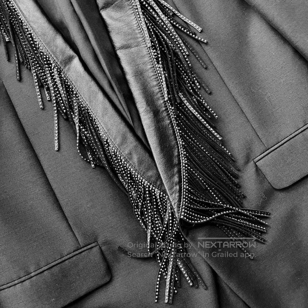 Saint Laurent Paris Saint Laurent Fringe Leather Collar Blazer. Size US M / EU 48-50 / 2 - 4 Thumbnail