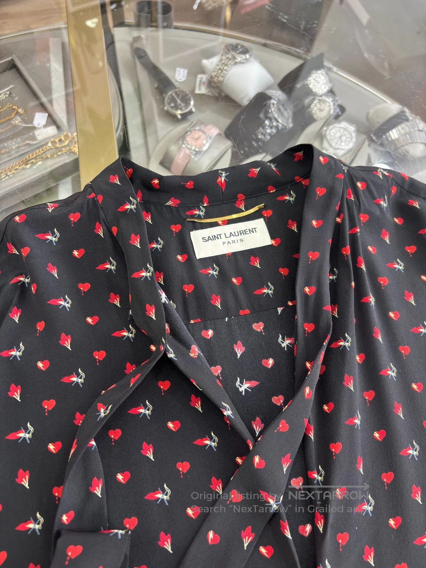 Yves Saint Laurent YSL Black Silk Bow Long Sleeve Pleated Dress. Size S / US 4 / IT 40 - 4 Thumbnail