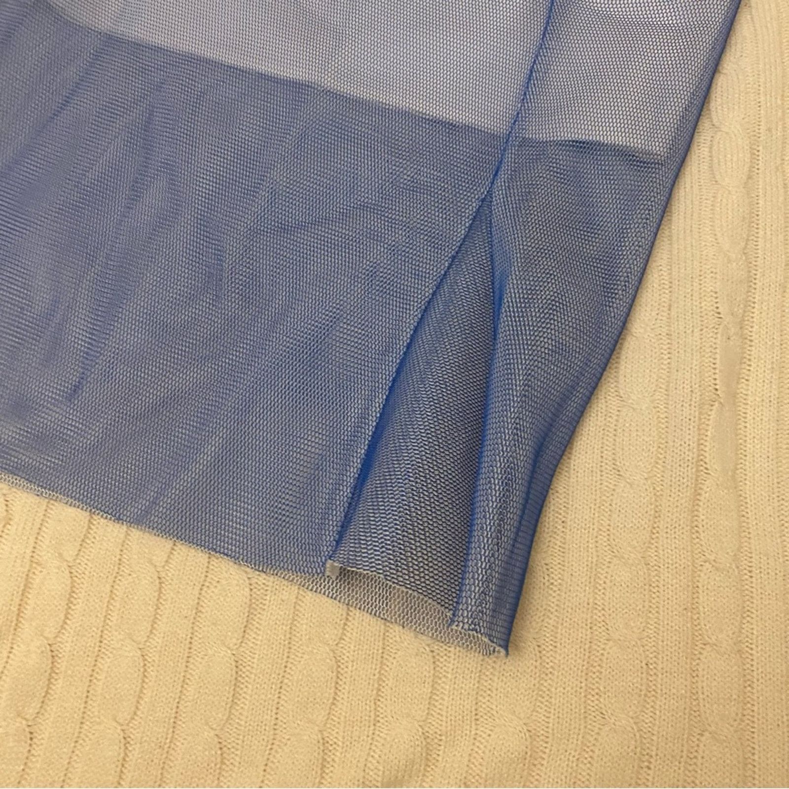 MILLY Milly Blue Midi Pencil Skirt sz 10 Milly Midi Net Skirt Size 32" / US 10 / IT 46 - 4 Thumbnail