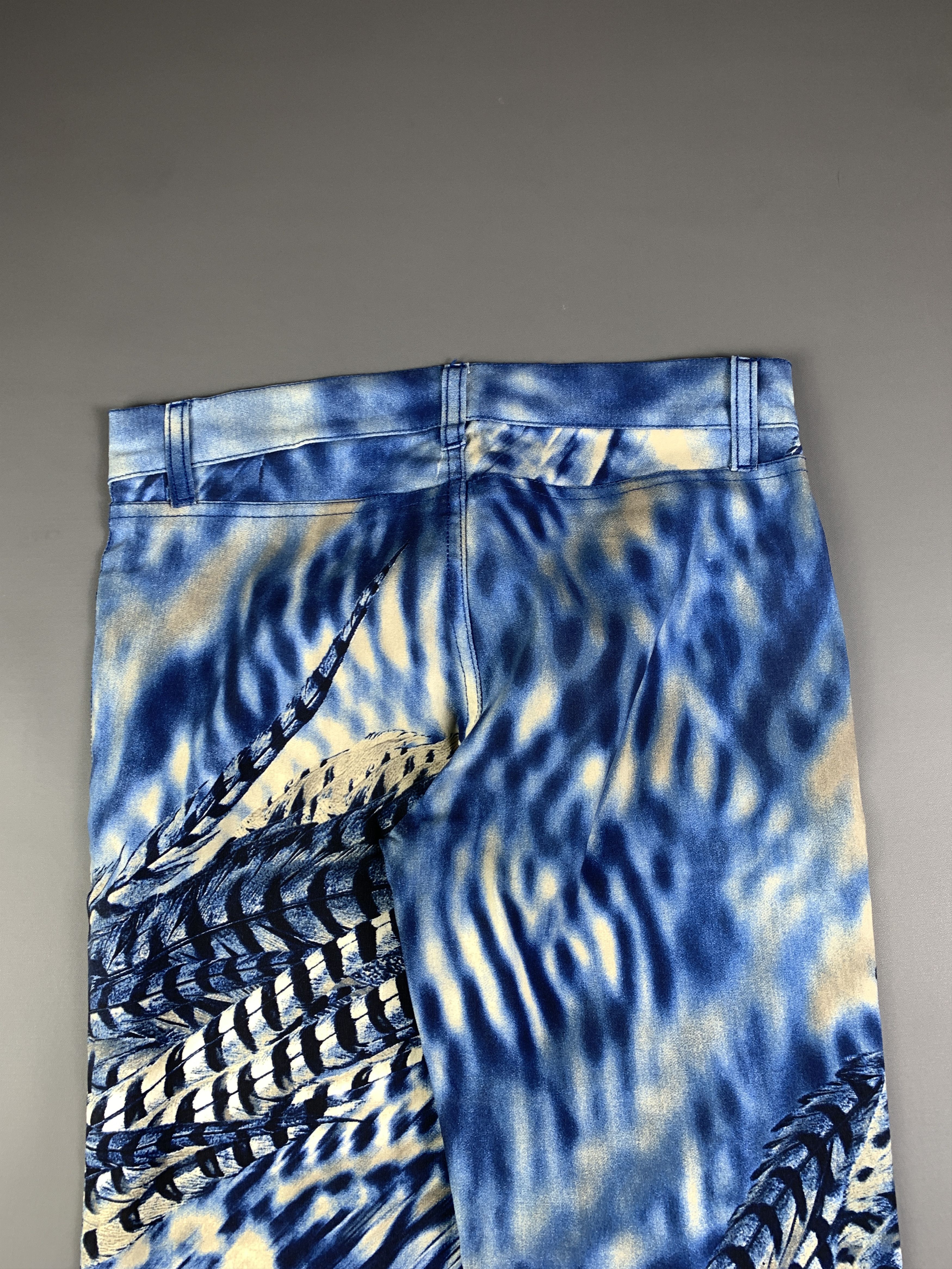 Japanese Brand bongo US Blue Peacock Printed Flare Pants (28 to 30) Size 28" / US 6 / IT 42 - 11 Thumbnail