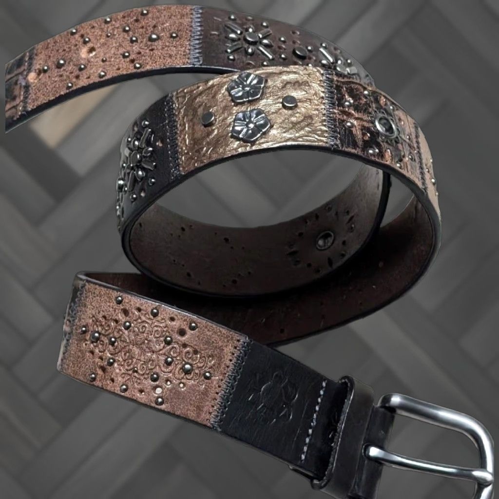 Fossil Floral Collage Multi Belt Fossil 70s Look Size L  display picture 1