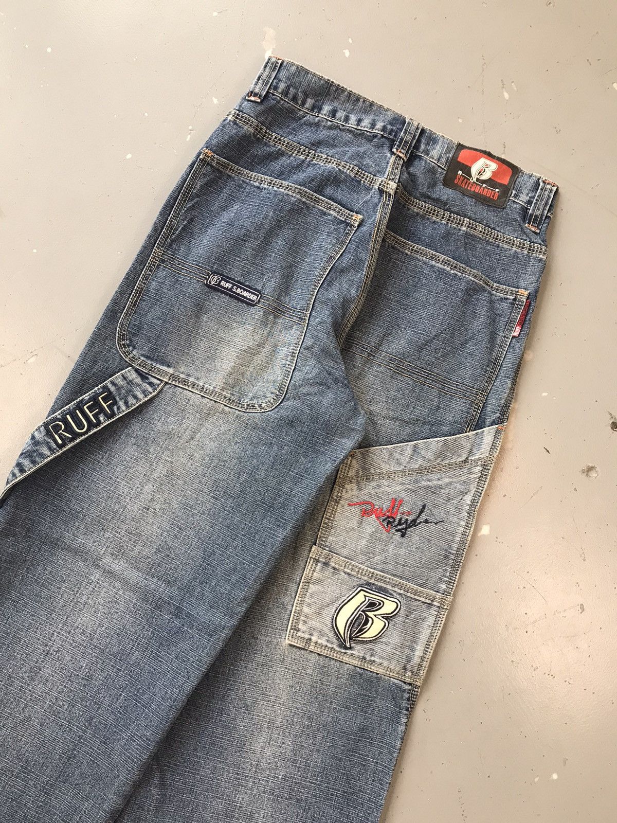 JNCO × Southpole × Vintage Vintage ruff skateboarder logo embroidered big pocket denim Size US 30 / EU 46 - 10 Thumbnail