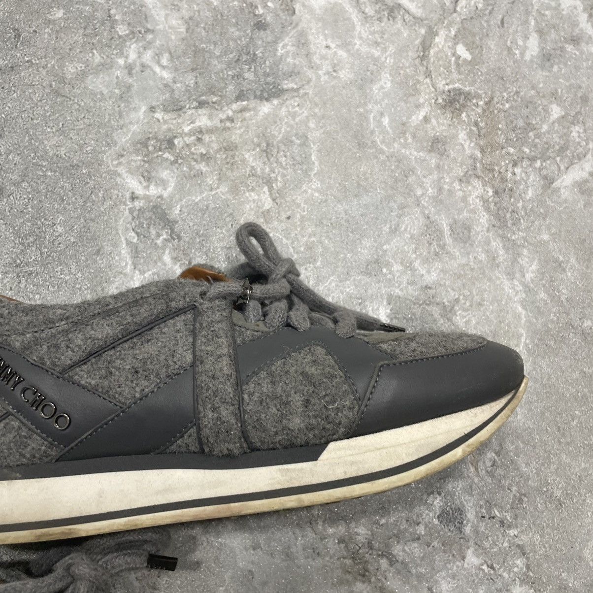 Jimmy Choo Jimmy Choo Grey Wool Leather Trim Low Top Sneakers shoes Size US 5 / EU 37 - 3 Thumbnail