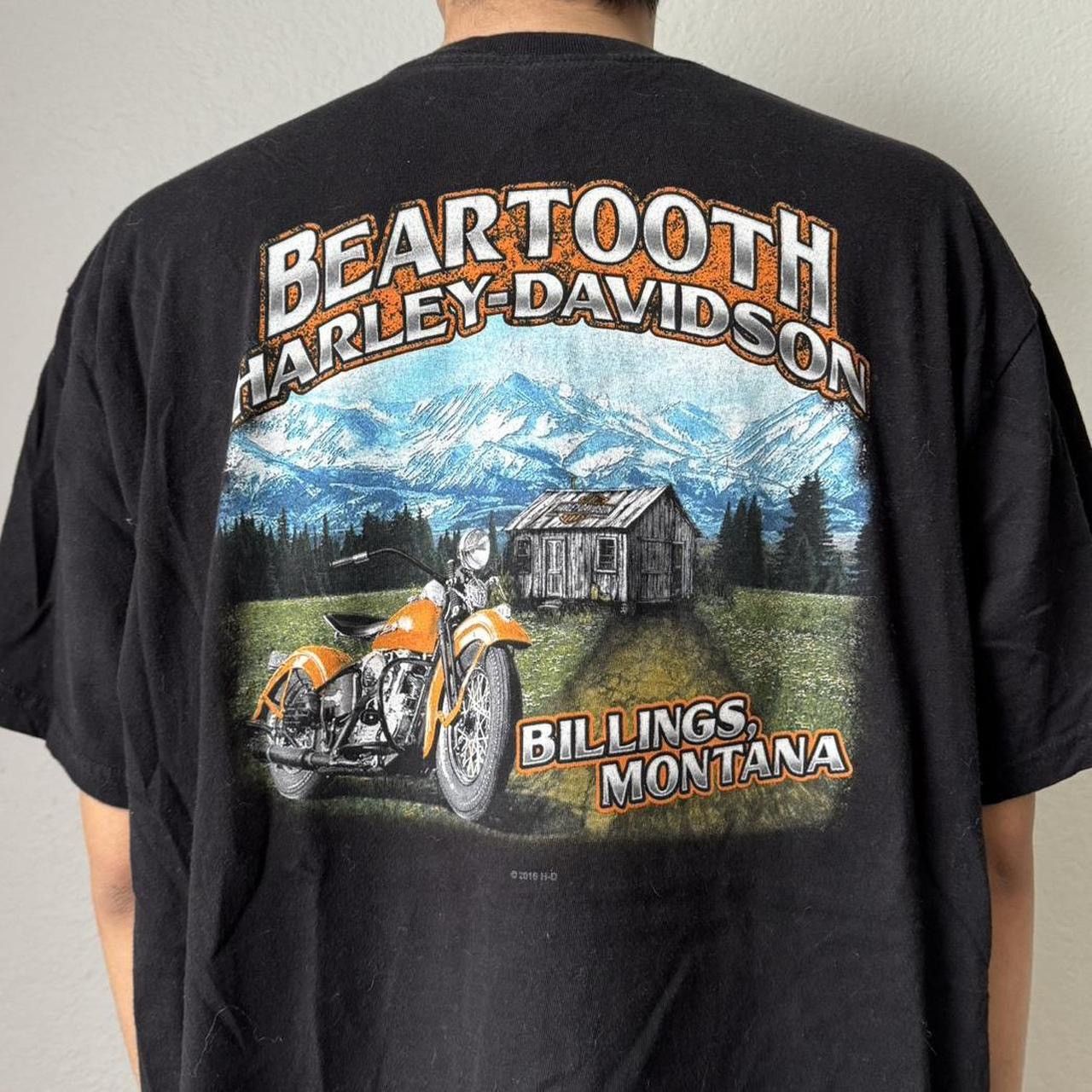 Harley Davidson × Vintage Vintage Harley Davidson Billings Montana Graphics Black Tee Size US XL / EU 56 / 4 - 3 Thumbnail