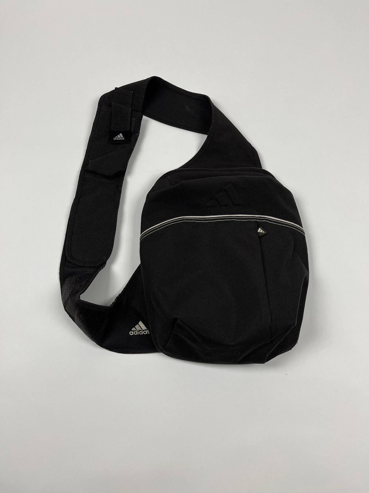 Adidas Adidas Vintage Sling Backpack Black Y2K 2001 Rare Archive 