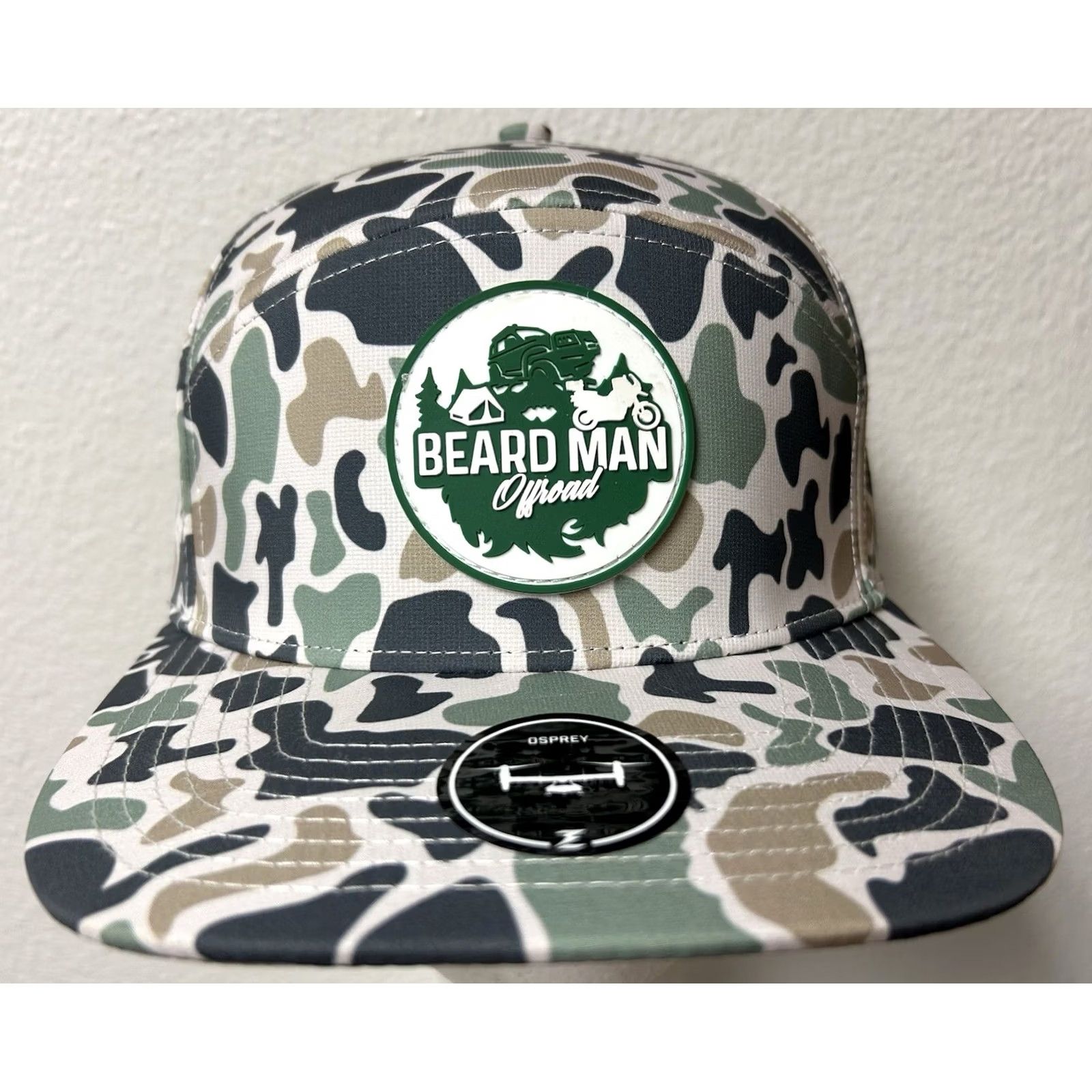 Osprey NWT Beard Man Offroad 5 Panel SnapBack Hat Camo Outdoors Osprey Lightweight Men One Size Multicolor Seasonal Winter Fall Spring Summer Hats/Cap Size ONE SIZE - 2 Thumbnail