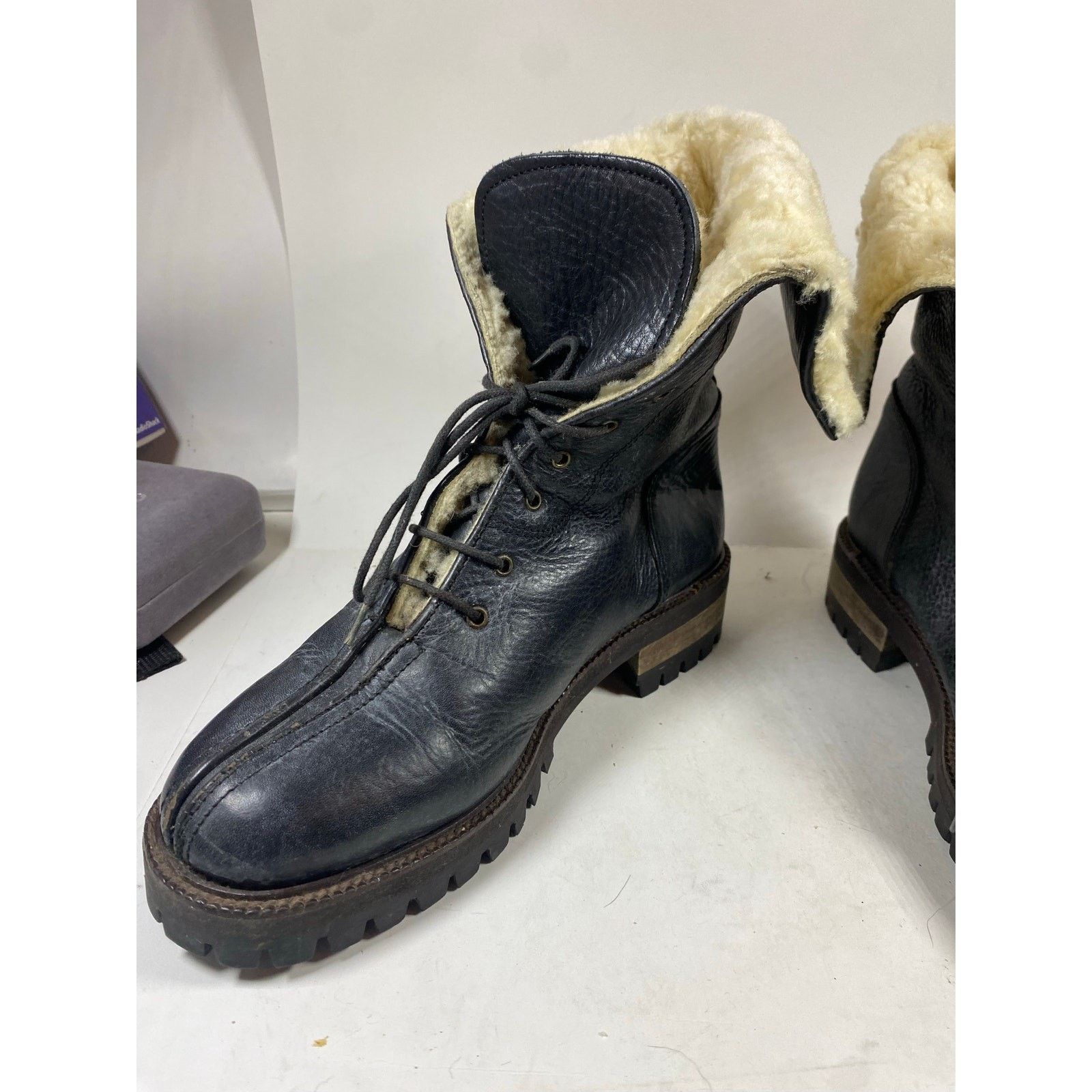 Coach Coach Leather Fur Sherling Boots Black Women's 9 Size US 9 / IT 39 - 3 Thumbnail