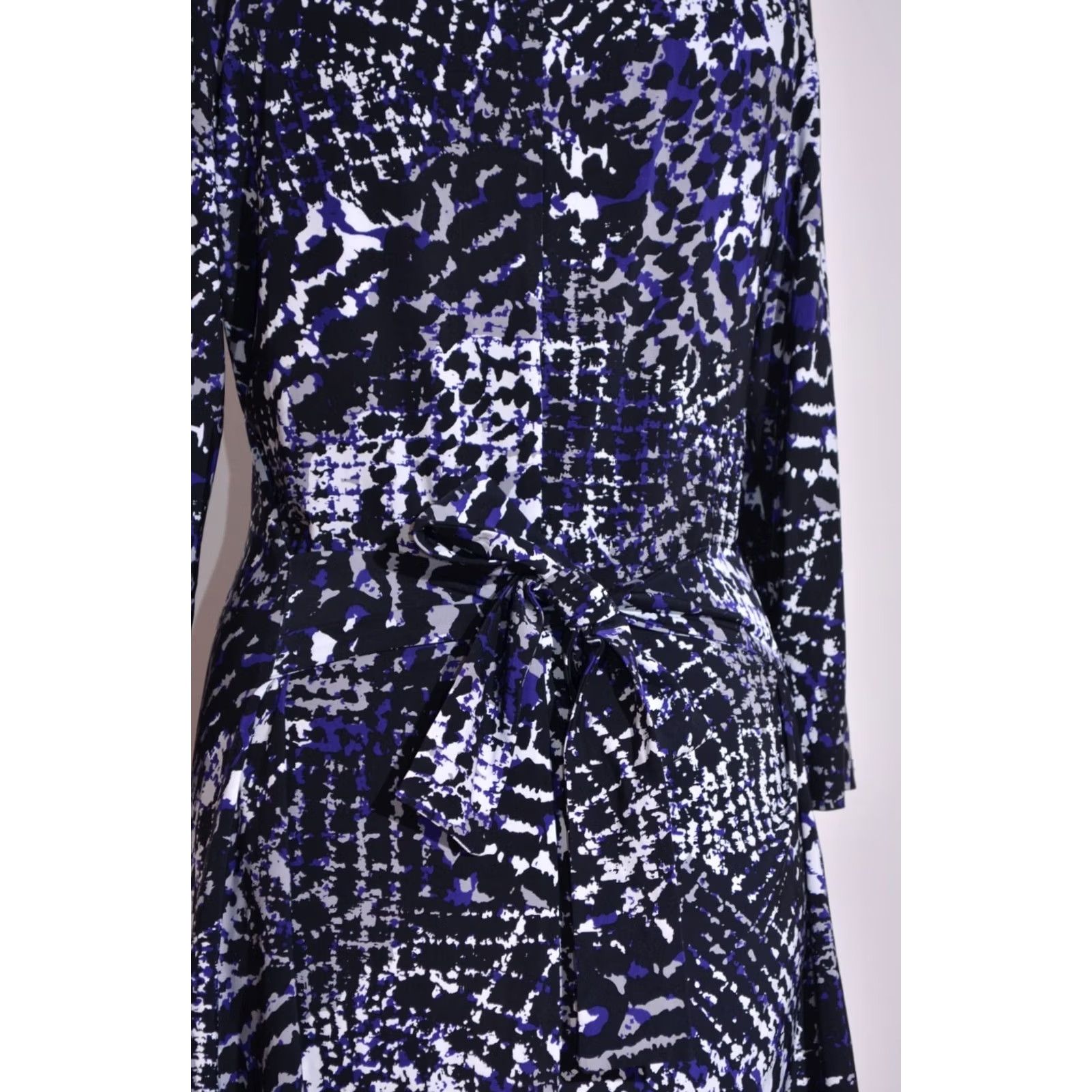 Joseph Ribkoff Joseph Ribkoff Womens Stretchy Long Sleeve Dress Black/Blue/White Size UK14 IT46 Size XL / US 12-14 / IT 48-50 - 5 Thumbnail