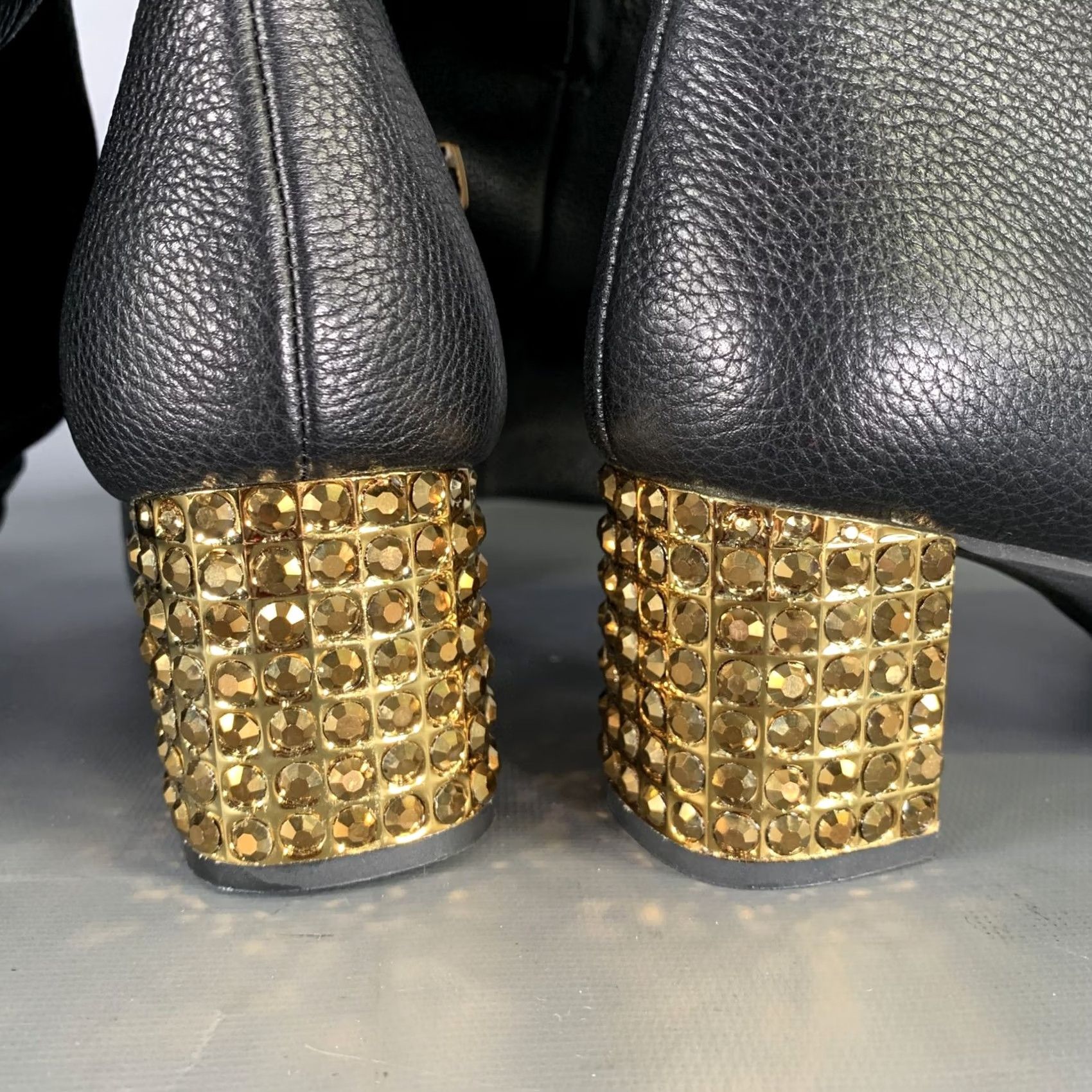Kurt Geiger KURT GEIGER Black Gold Leather Pebble Grain Boots Size 8 Women Size US 8 / IT 38 - 5 Thumbnail