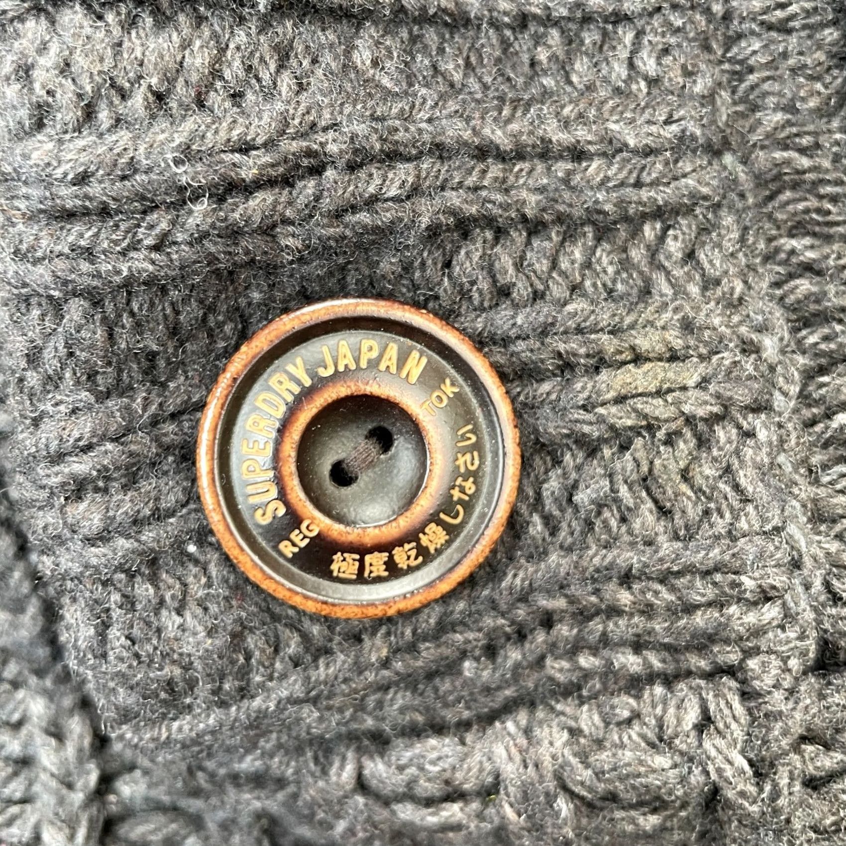 Superdry Superdry Sweater Mens Medium Gray Wool Blend Chunky Knit Ribbed Shawl Collar Size US M / EU 48-50 / 2 - 5 Thumbnail