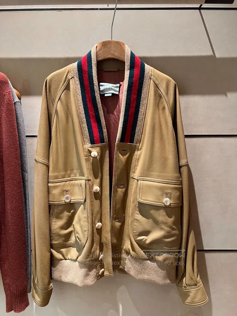 Gucci Gucci Striped collar sheepskin jacket Size US S / EU 44-46 / 1 - 1 Thumbnail