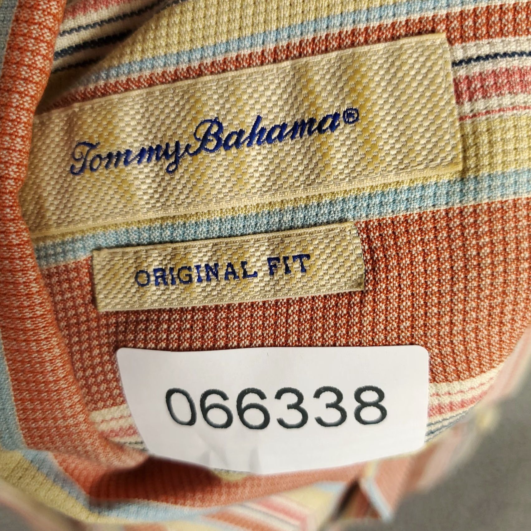 Tommy Bahama VINTAGE Tommy Bahama Shirt Mens Large Orange Striped Silk Hawaiian Button Up Size US L / EU 52-54 / 3 - 7 Thumbnail