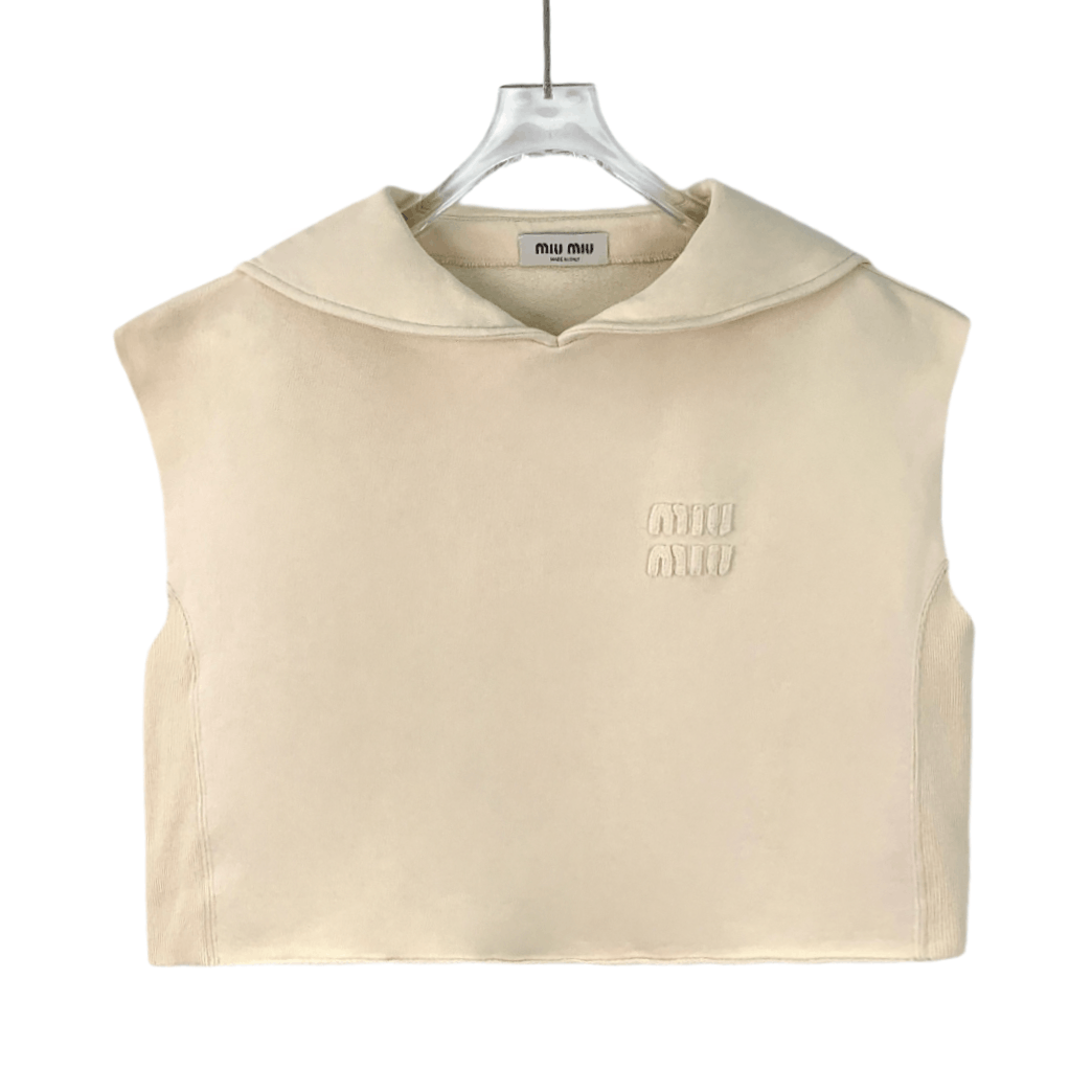 Miu Miu MiuMiu Beige Sleeveless Pullover Sweatshirt (Size S) Size S / US 4 / IT 40 - 1 Thumbnail
