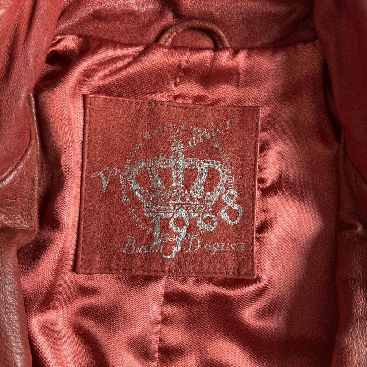 Hysteric Glamour Vintage Strap Details Y2K Red Leather Cropped Jacket Size M / US 6-8 / IT 42-44 - 12 Thumbnail