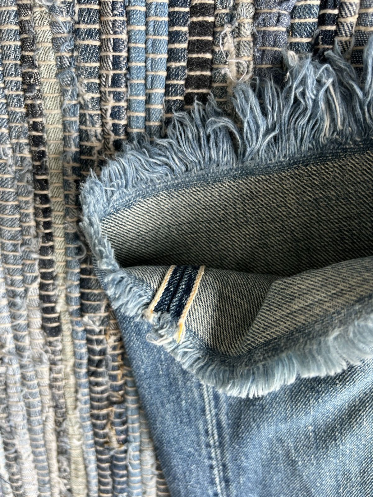 Evisu Vintage Evisu No 1 Raw Hem Beauty Faded Selvaged Jorts Denim Size US 33 - 5 Thumbnail