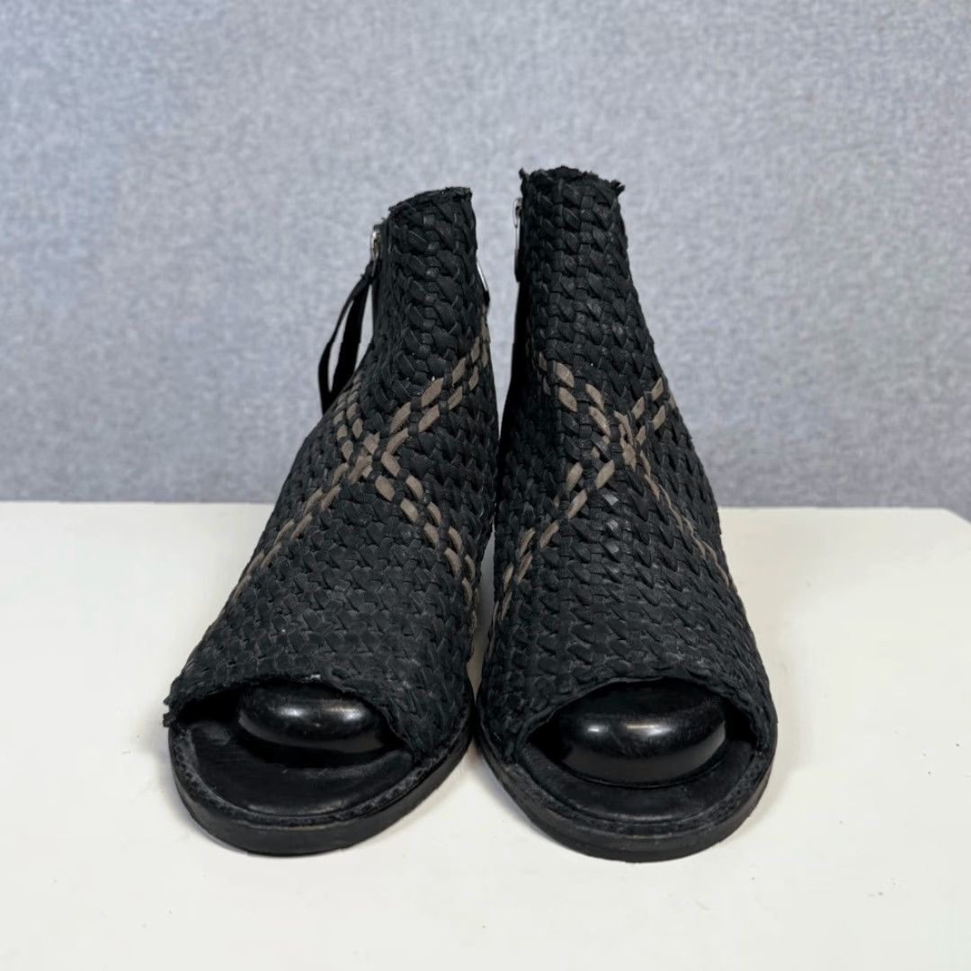 Sam Edelman Sam Edelman Boots Women 10 Open Toe Leather Brocade Caged Heels Black Size US 10 / IT 40 - 2 Thumbnail