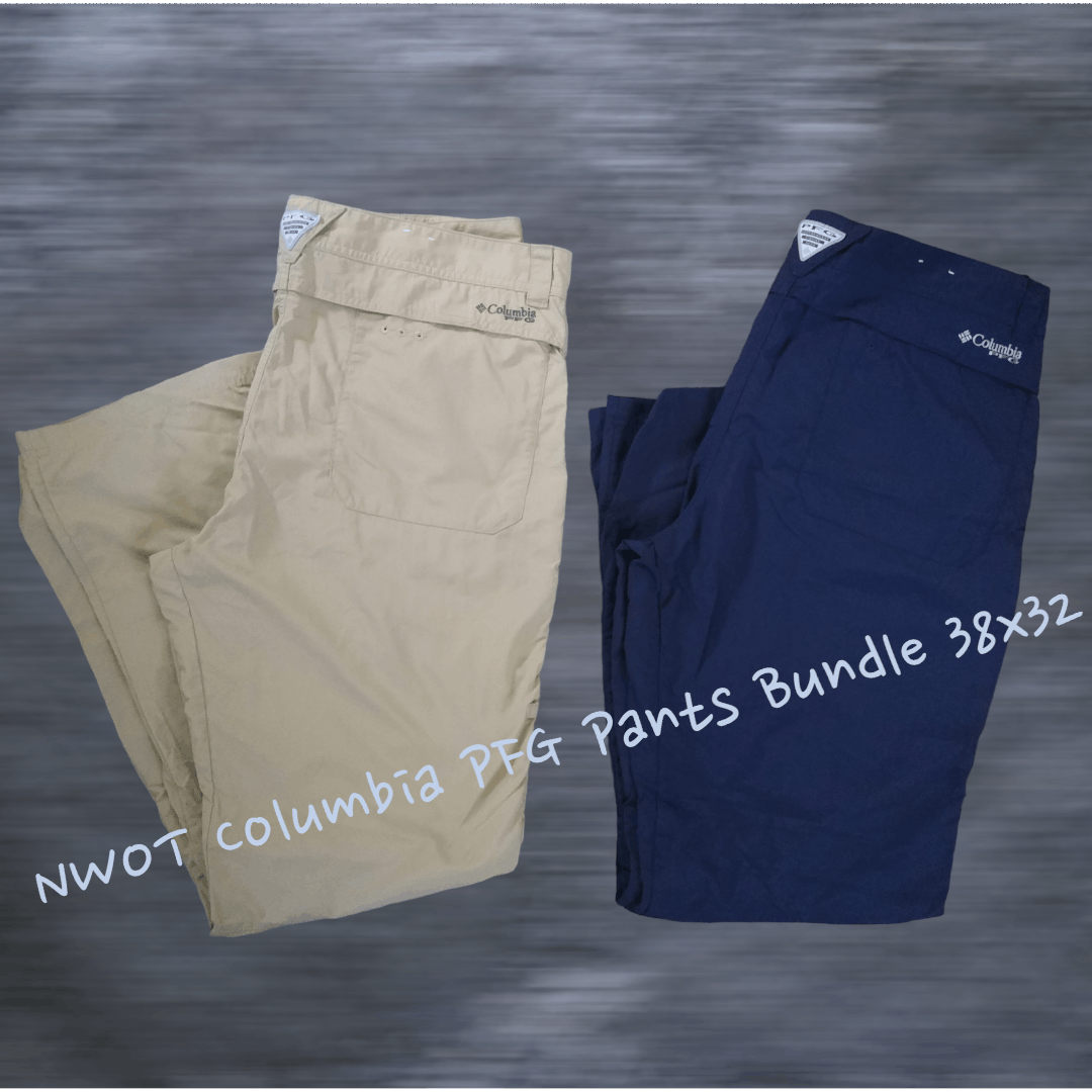 Columbia NWOT Columbia PFG Pants Bundle. Navy & Tan. Men's 38x32