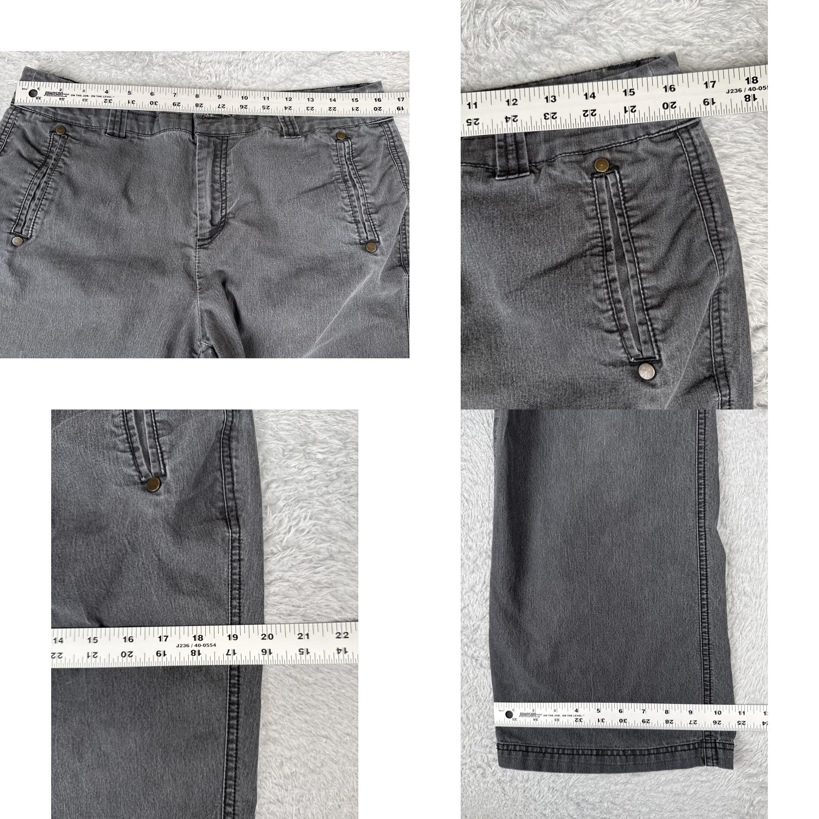 Vintage Khakis Womens Jeans 12 Gray Bootcut Wide Leg Mid Rise Cotton Blend 32x30 Khakis & Co Regular Size 34" / US 12 / IT 48 - 9 Thumbnail