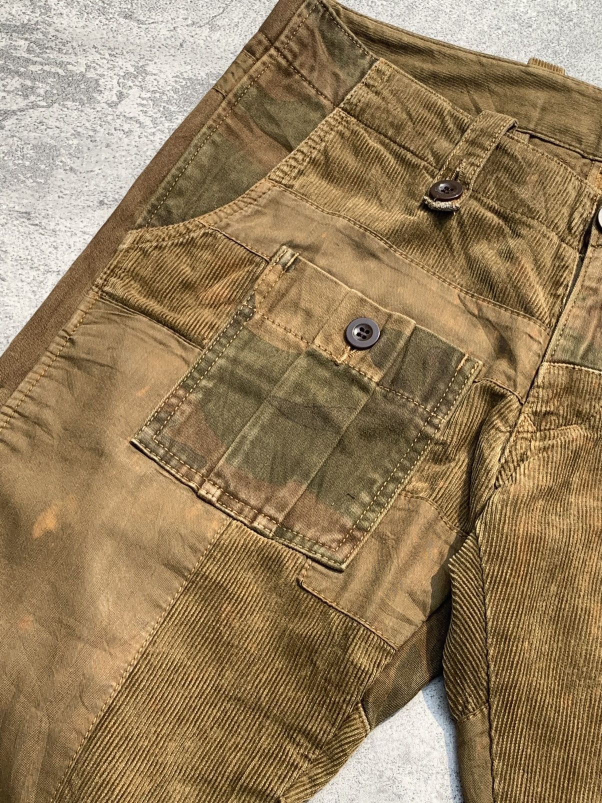 Japanese Brand Corduroy flared patcwork pants Size US 29 - 3 Thumbnail