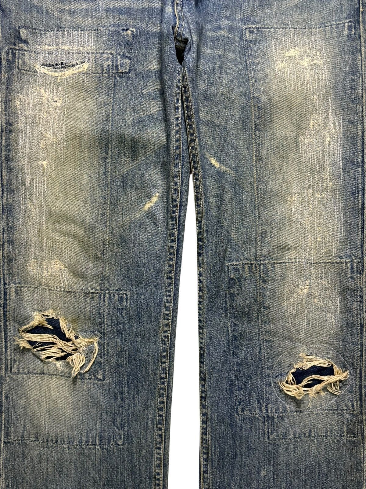 Hysteric Glamour × Japanese Brand Vintage Hysteric Glamour Mud Wash Patched Distressed Jean Size US 33 - 6 Thumbnail