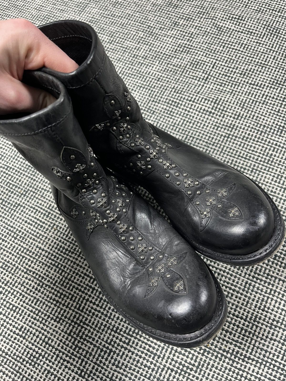 Sendra Fleur De Lis cross studded sendra cowboy boots 38 eu y2k Size US 8 / IT 38 - 13 Thumbnail