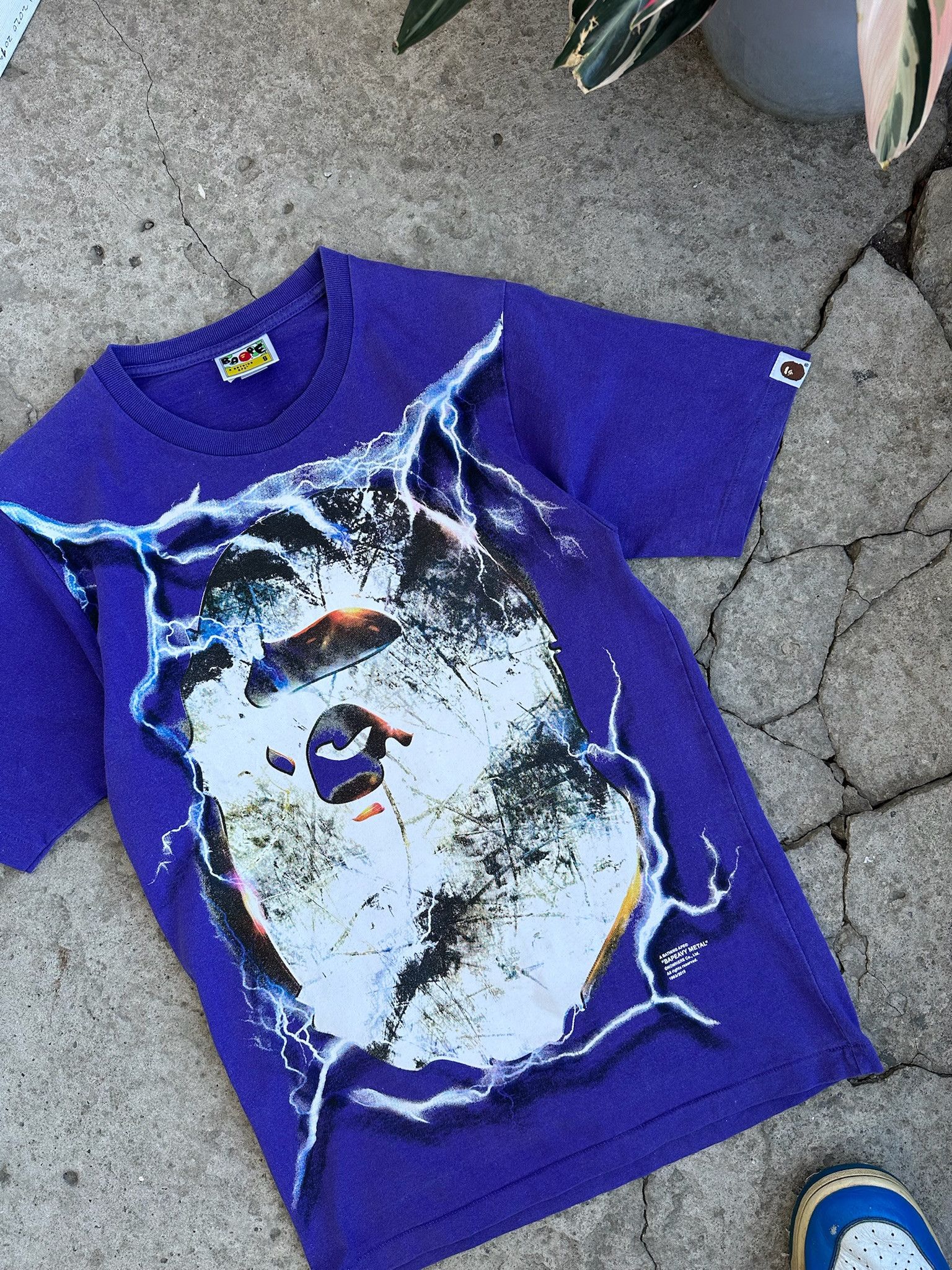 Bape purple lighting college tee Bapeavy Metal tShirt
