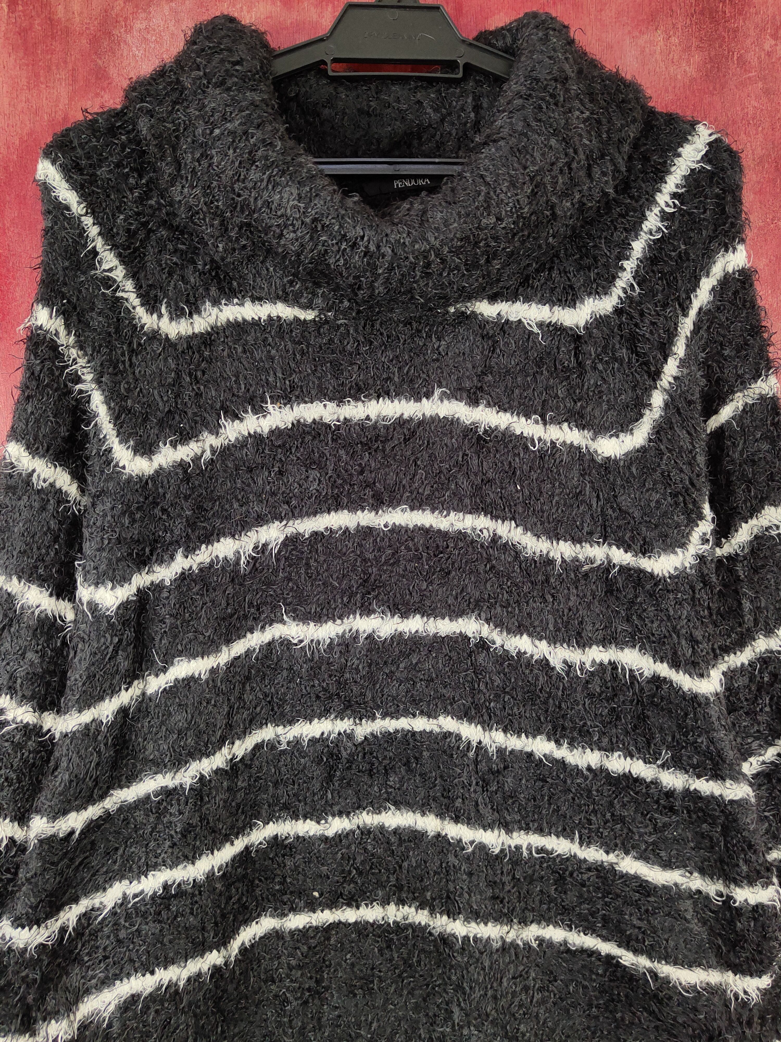 Homespun Knitwear × Japanese Brand × Vintage Pendora Black Shag Shaggy Fur Mohair Knitwear #S2074 Size L / US 10 / IT 46 - 2 Thumbnail