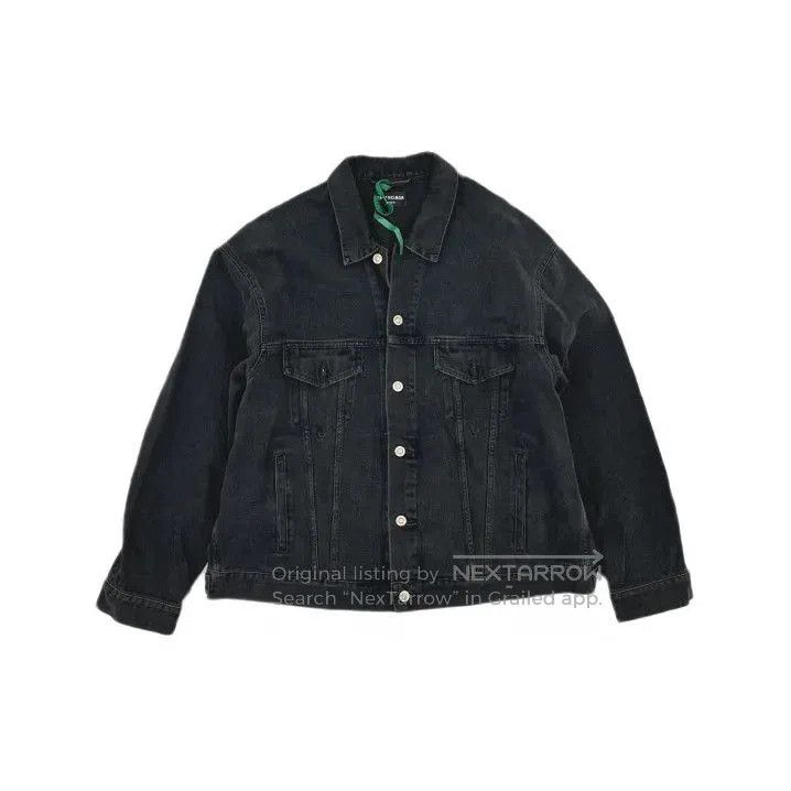 Balenciaga Balenciaga Black Spray Logo Denim Jacket. Size US S / EU 44-46 / 1 - 1 Thumbnail