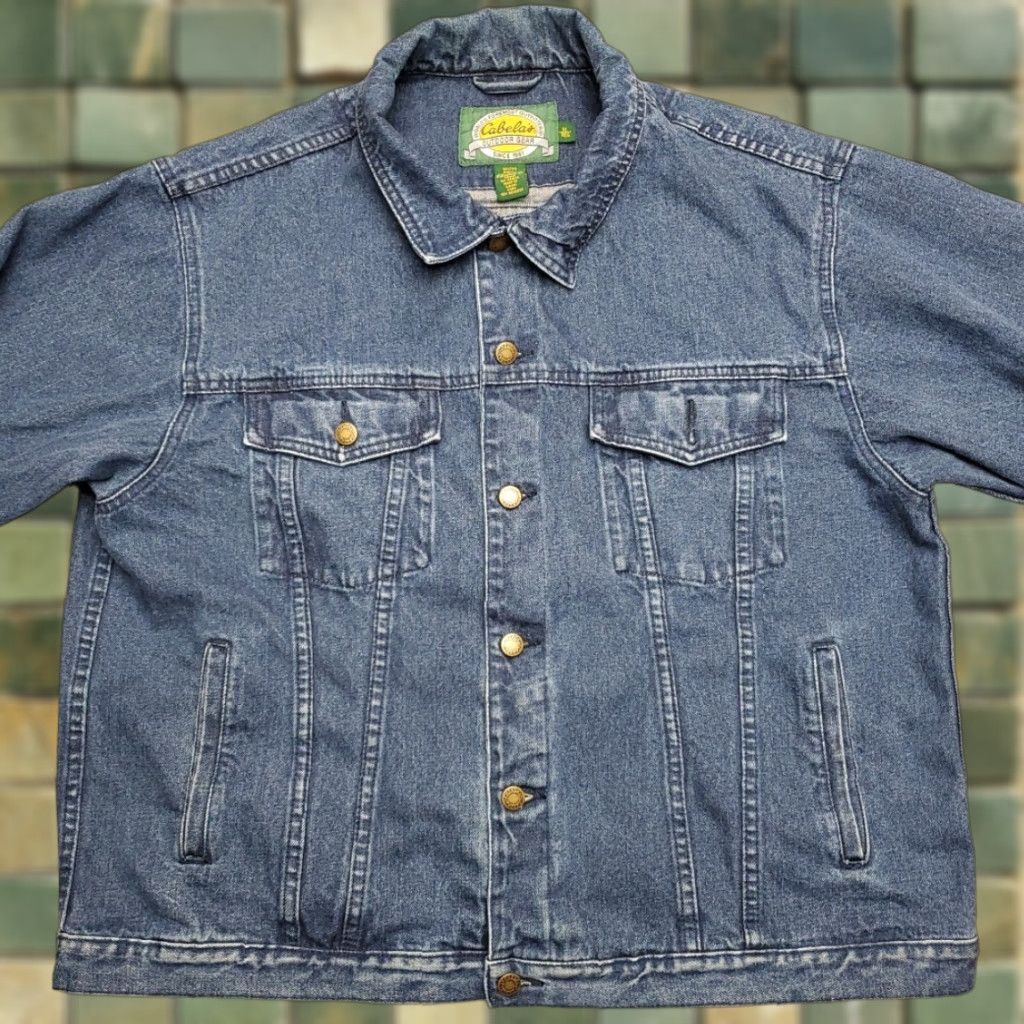 Vintage VINTAGE Cabela's Denim Jacket Men's XL Blue Trucker Work Casual Jacket Size US XL / EU 56 / 4 - 1 Thumbnail