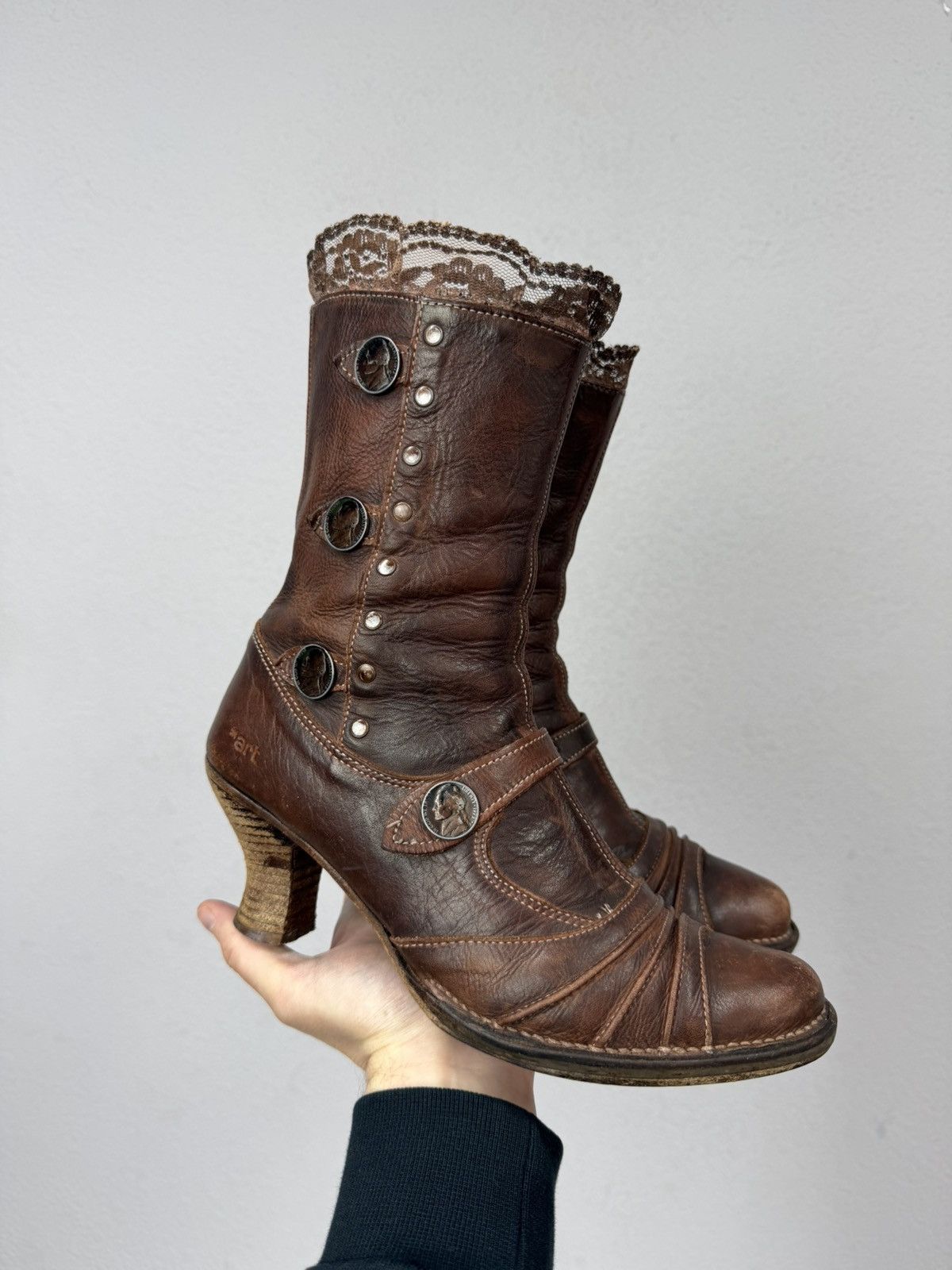 A.S.98 Vintage AS 98 Rick Owens Style Zip Ankle Leather Biker Boots Size US 9 / IT 39 - 2 Thumbnail