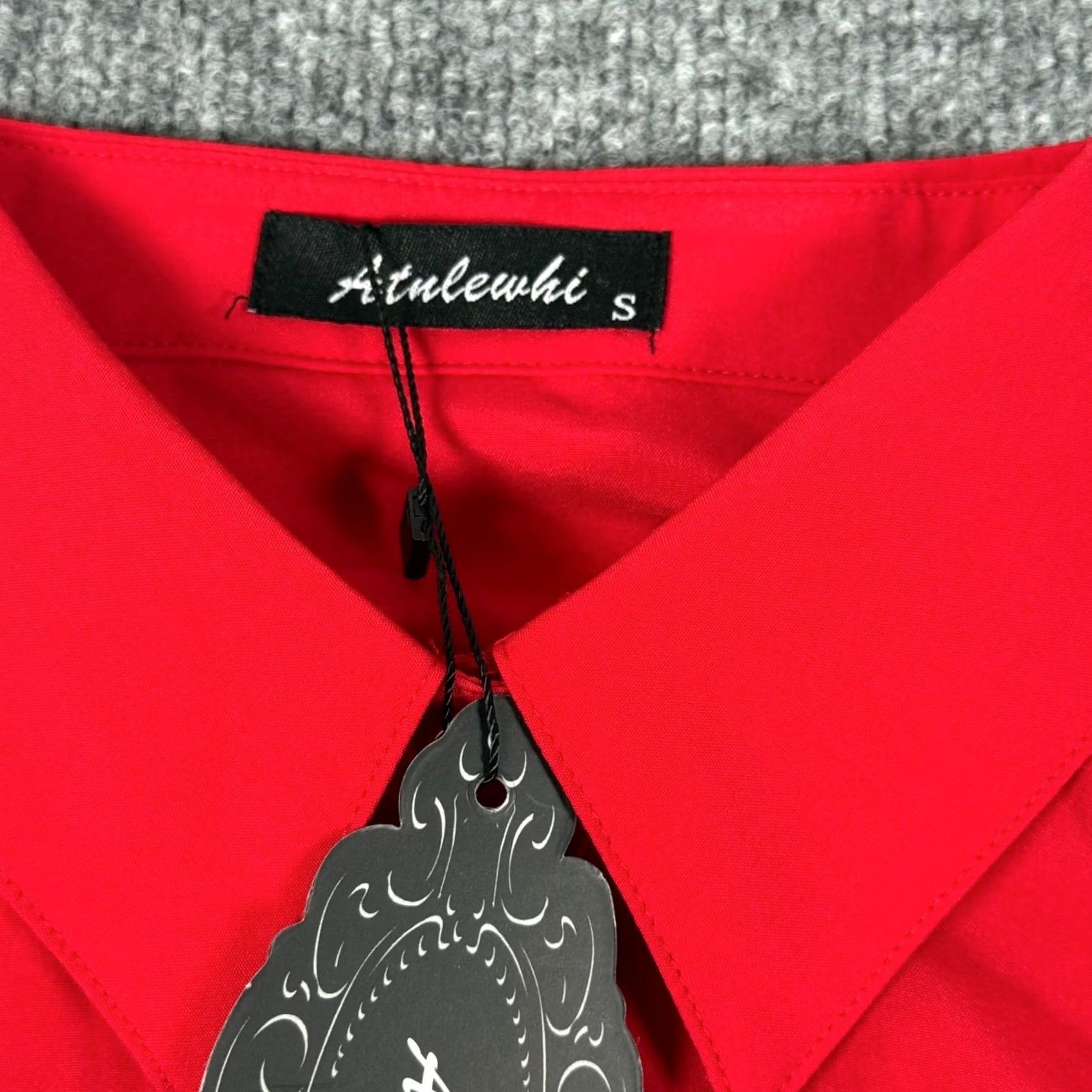 Vintage Atulenihi Red Button-Up Blouse Women Long Sleeve Slim Fit Workwear Office Smart Casual Regular S Small Button-Up Red Women Shirt Size S / US 4 / IT 40 - 5 Thumbnail