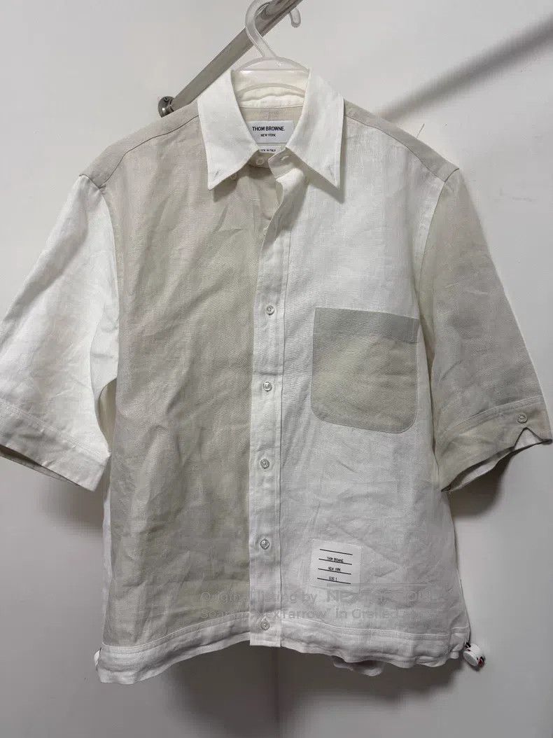 Thom Browne Thom Browne Linen Short Sleeve Shirt Size US M / EU 48-50 / 2 - 1 Thumbnail