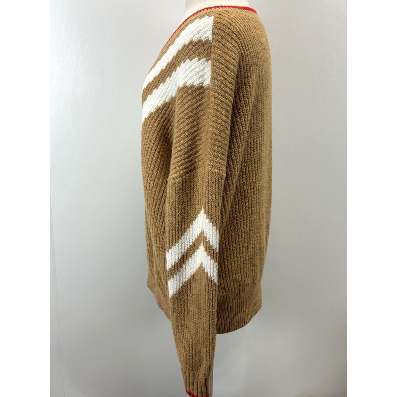Vintage VINTAGE Maeve Pullover Sweater Women's Medium Brown Slouchy Deep V-Neck Long Sleeve Bohemian Preppy Fall Winter Size M / US 6-8 / IT 42-44 - 2 Thumbnail