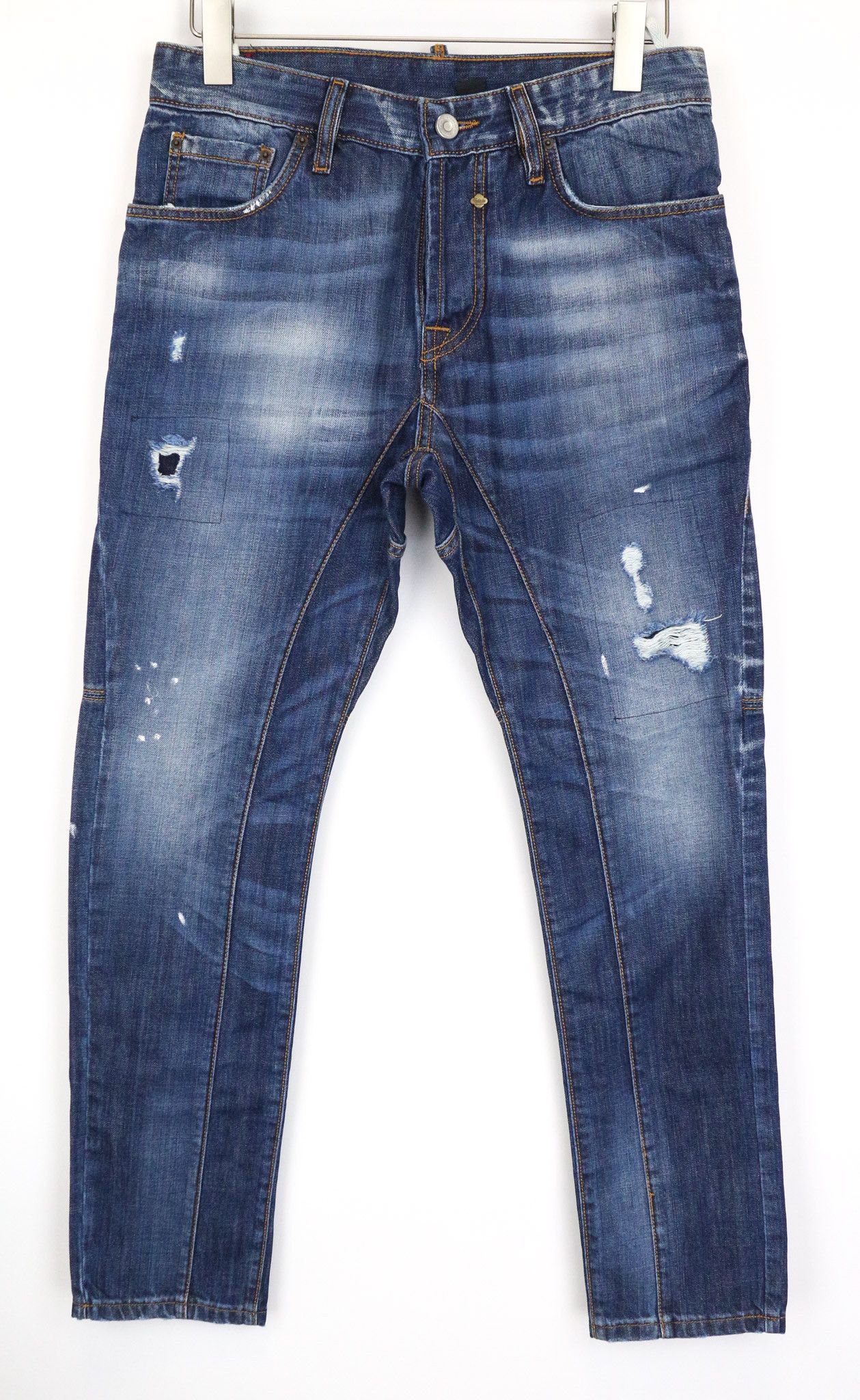 Takeshy Kurosawa TK 55 P W30 Blue Slim Taper Distressed Jeans 75955 Size US 30 / EU 46 - 1 Thumbnail