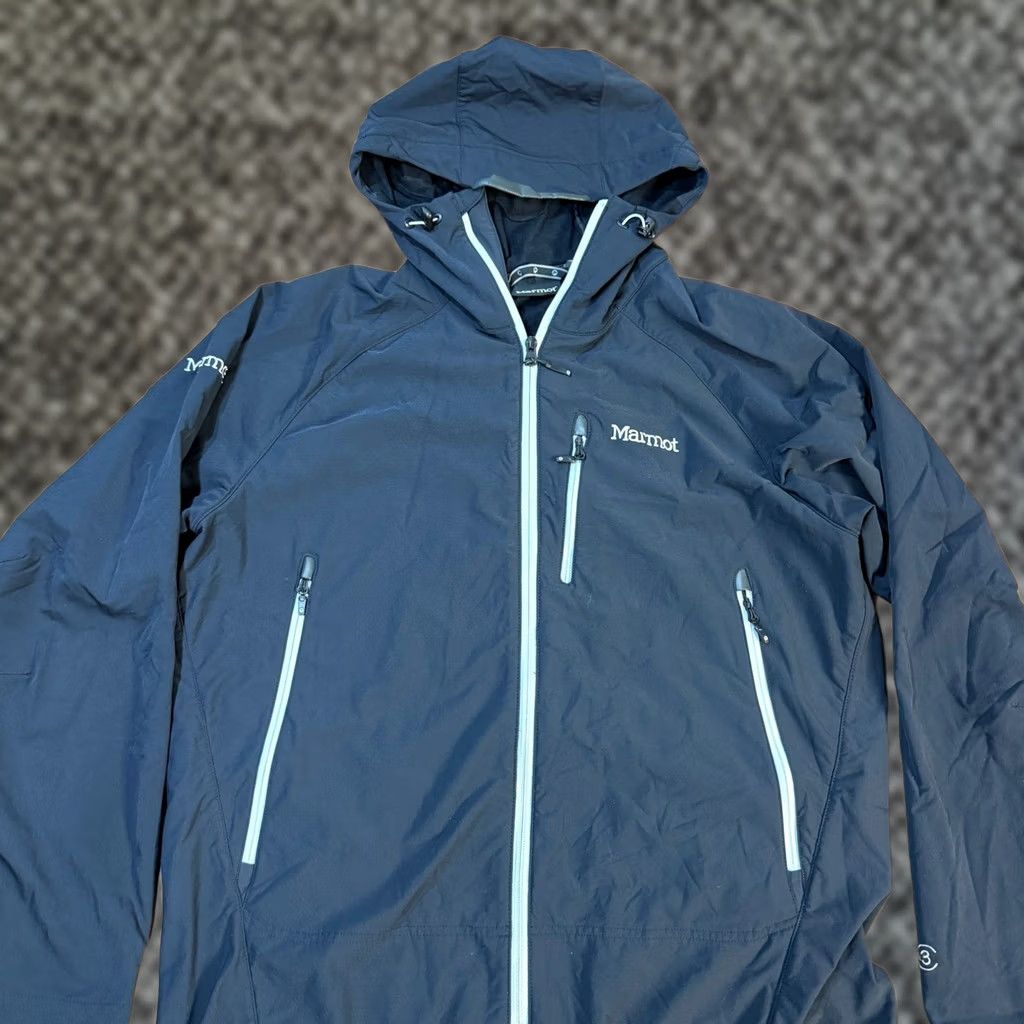 Marmot Marmot M3 Men's Full Zip Jacket XL Black Nylon Microfiber Polyester Lining Hooded Softshell Coat Outdoor Winter Casual Zip Mens XL Black Size US XL / EU 56 / 4 - 1 Thumbnail