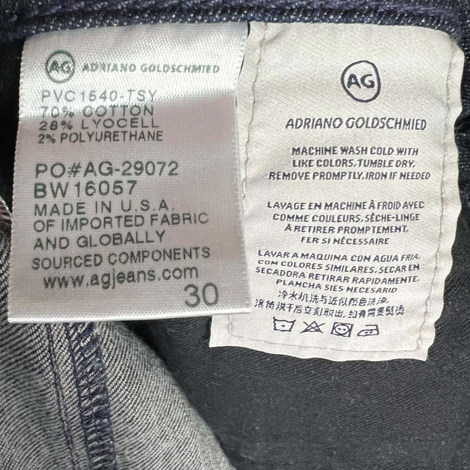 AG Adriano Goldschmied Women's AG Stevie Cuff Straight Jeans - 30 - $235 Retail Size 30" / US 8 / IT 44 - 8 Thumbnail