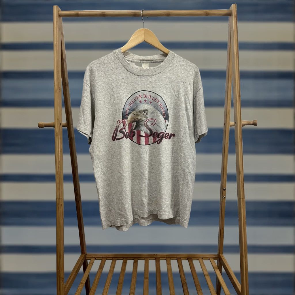 Vintage VTG 90s Bob Seger & The Silver Bullet Band Thrashed Distressed Band T-Shirt L Mens Heather Gray N/A Size US L / EU 52-54 / 3 - 1 Thumbnail