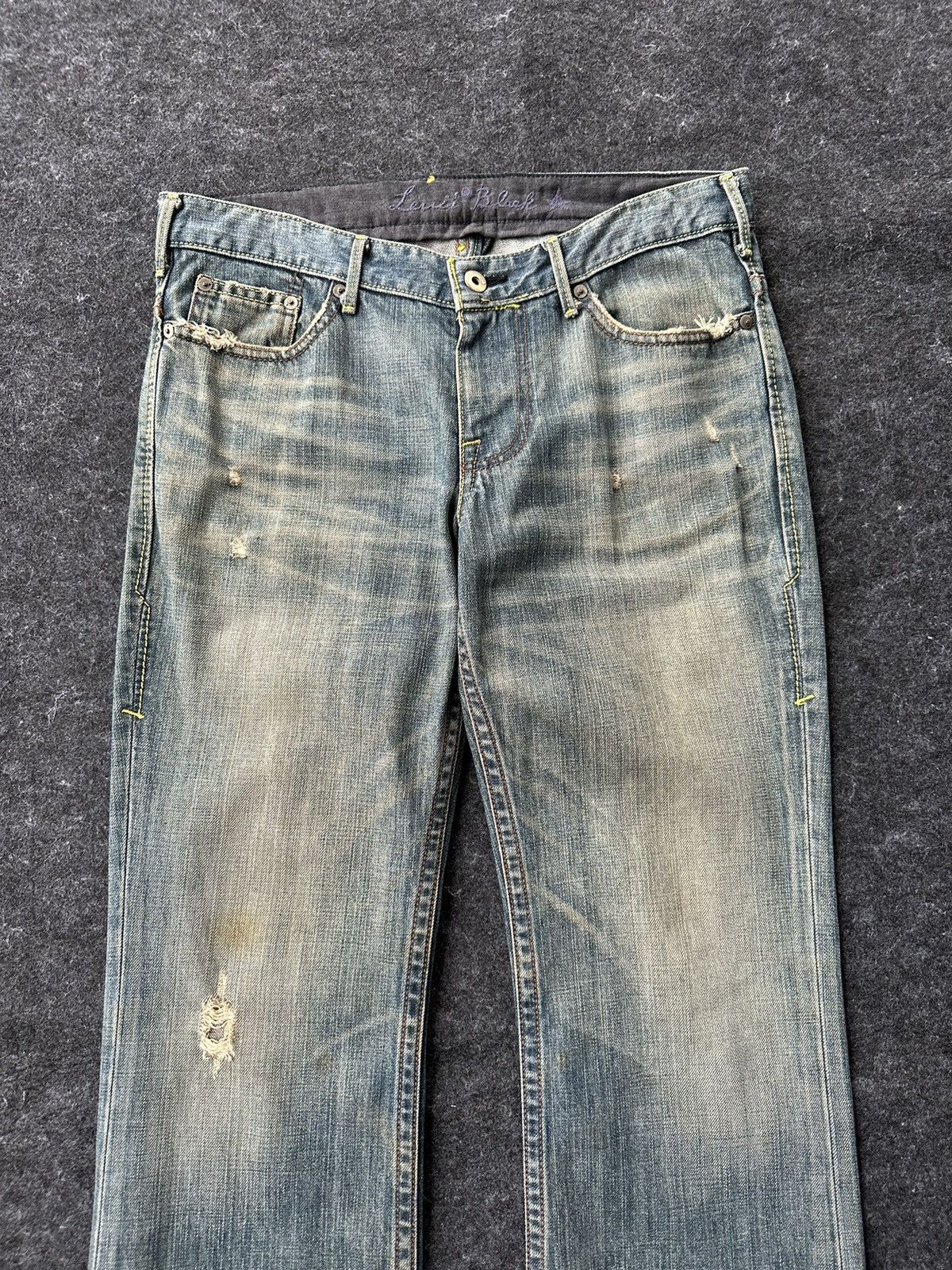 Levi's Vintage Levis Black Star Flare Dirty Style Denim D465 Size US 31 - 2 Thumbnail